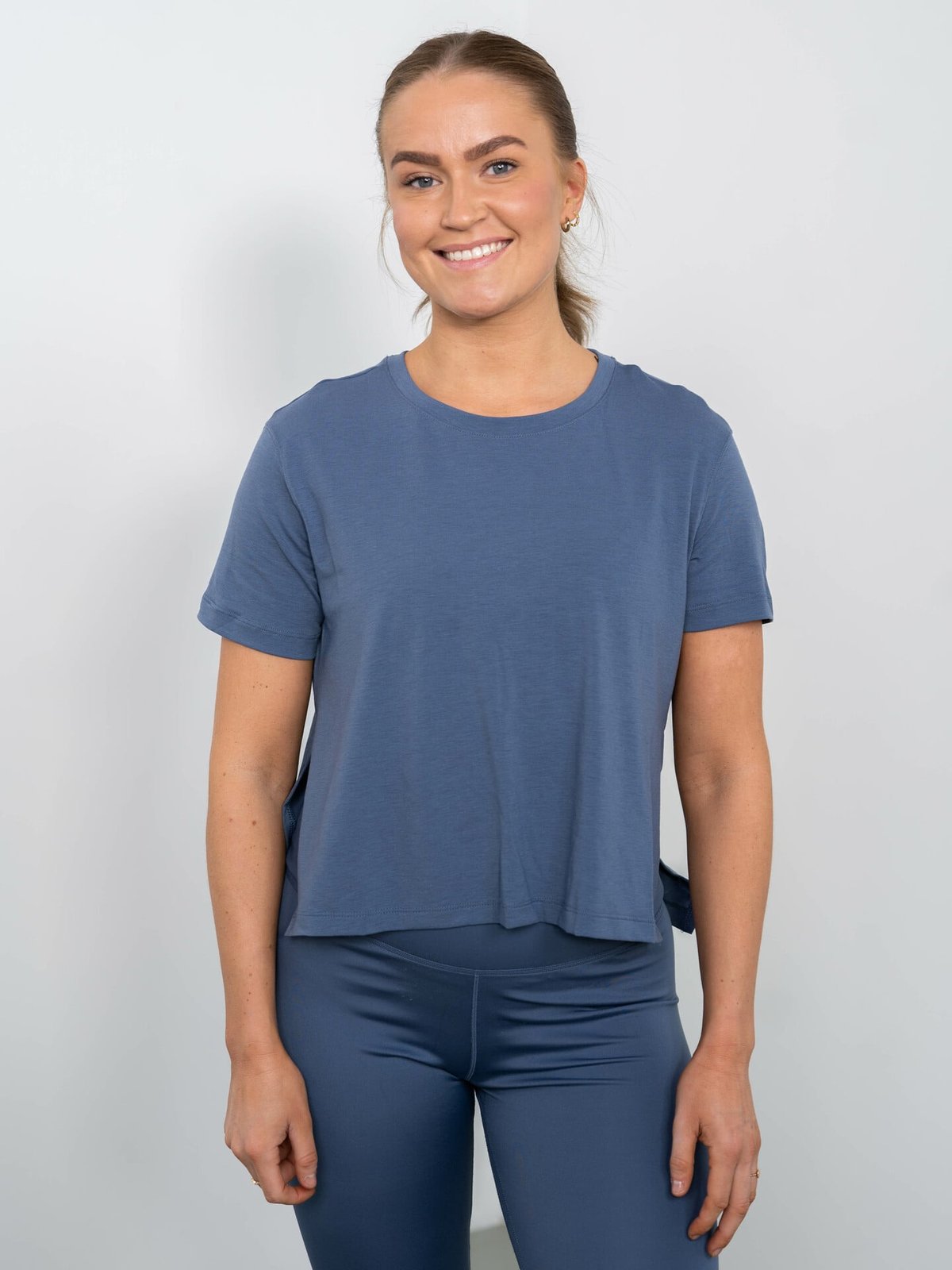 Nike Yoga Dri-Fit Short Sleeve Top Diffused Blue/Particle Grey