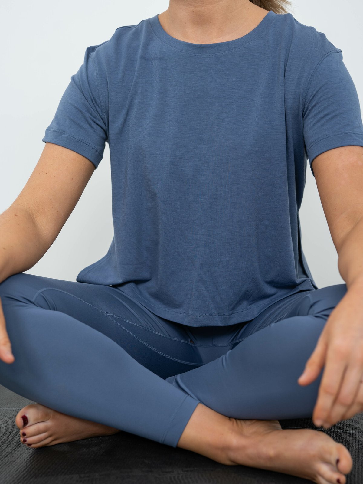 Nike Yoga Dri-Fit Short Sleeve Top Diffused Blue/Particle Grey