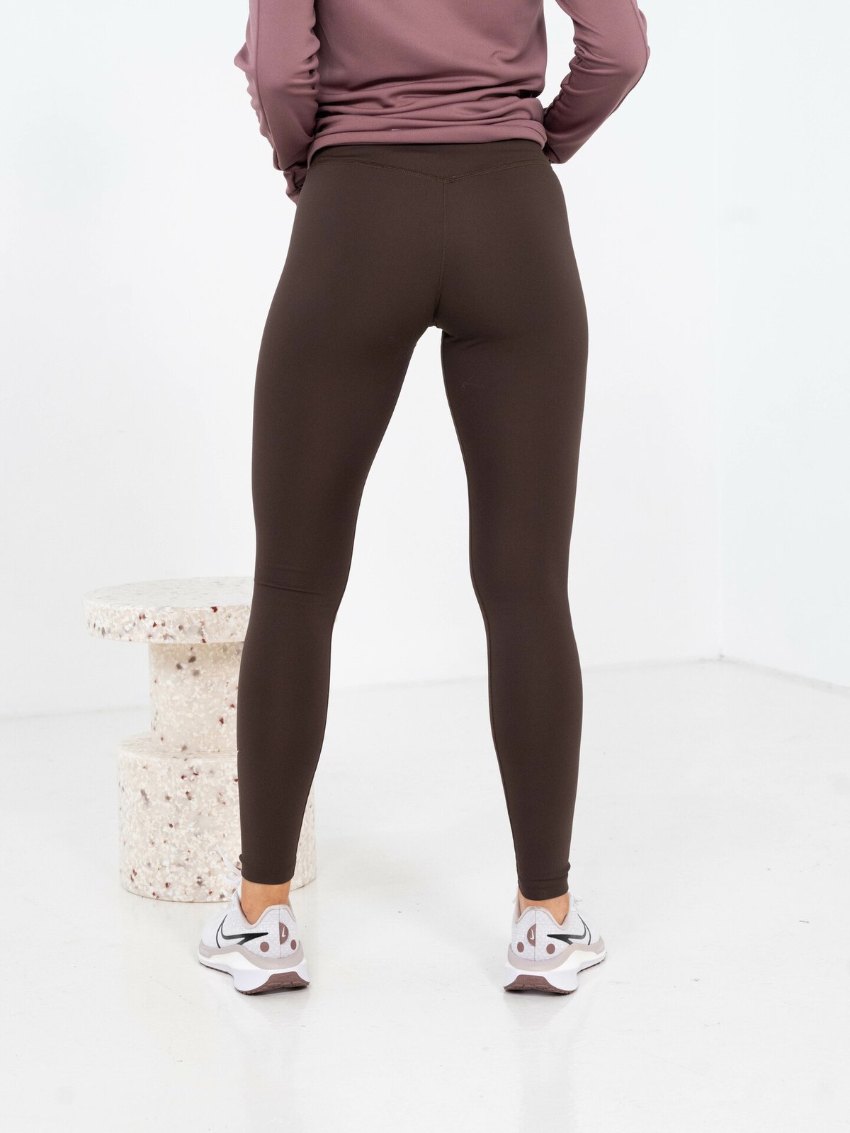Nike One Dri-Fit High-Rise Tight Baroque Brown / White