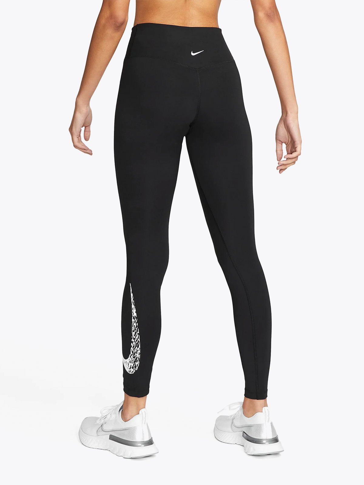 Nike Dri-Fit Swoosh Run MR 7/8 Tight Svart/Hvit