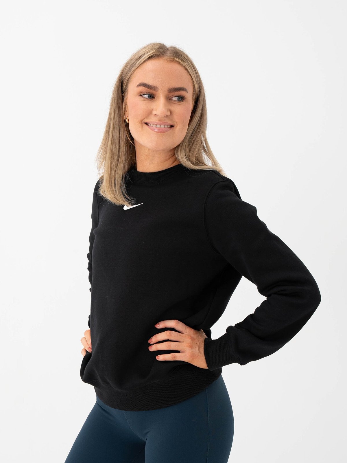 Nike Pheonix Fleece Standard Crew Svart/Sail