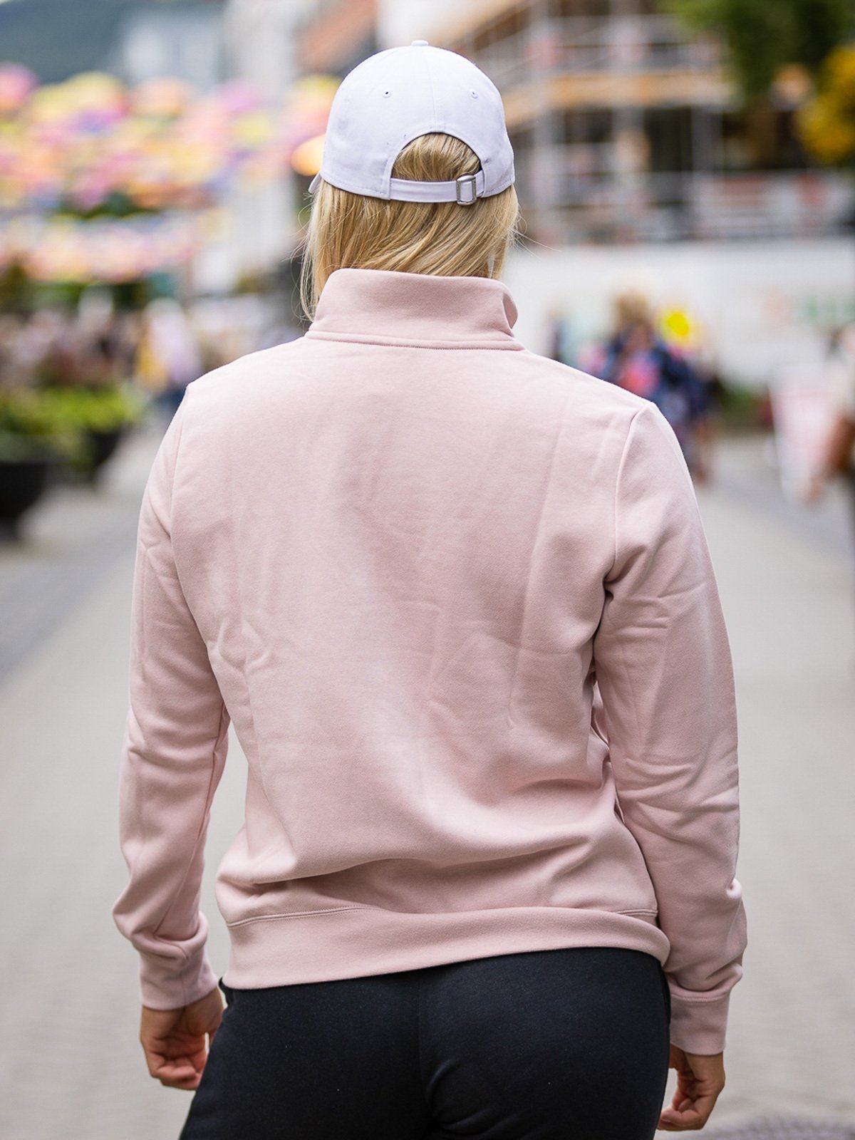 Nike Club Fleece Qz Sweater Pink Oxford/Hvit