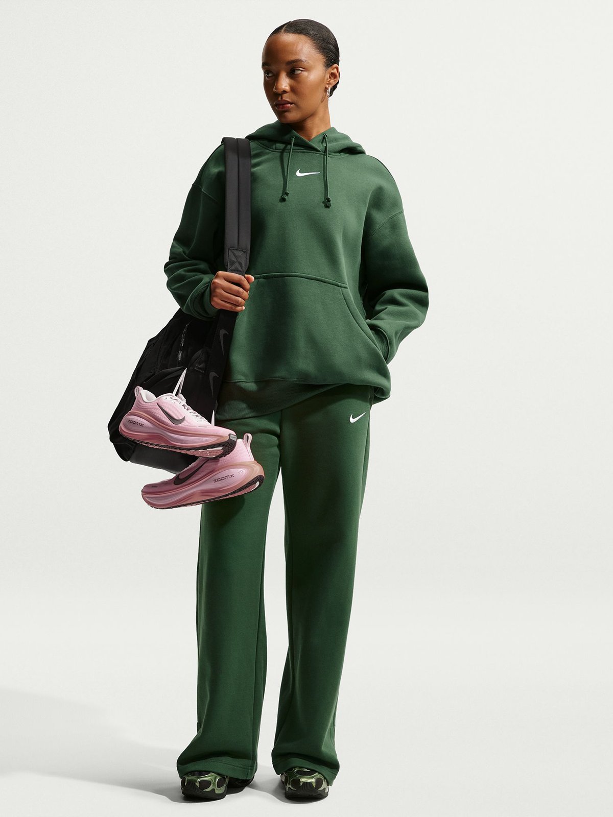 Nike Pheonix Fleece Over-Sized Pullover Hoodie Grønn