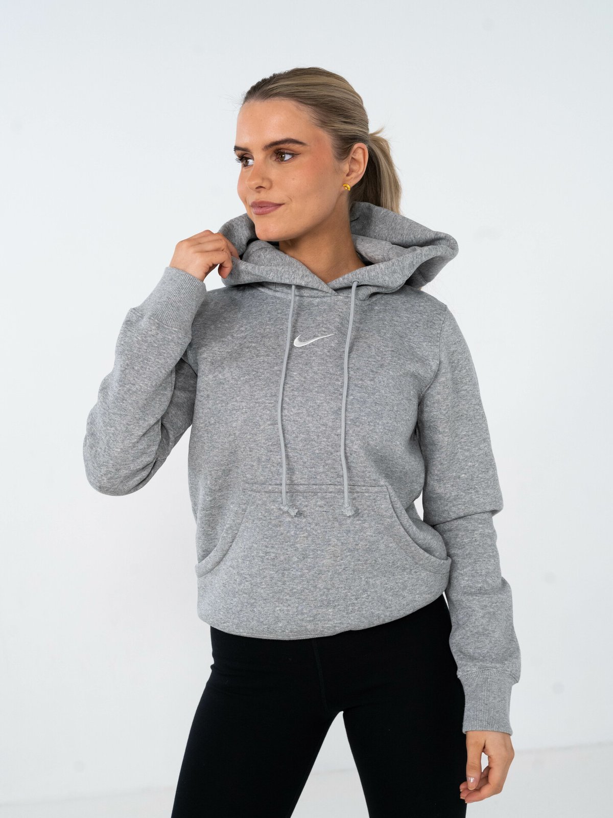 Nike Pheonix Fleece Std Hoodie Grey Heather / Sail