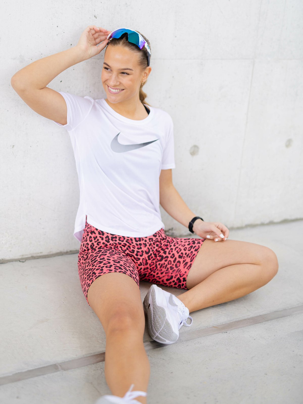 Nike One 7In Leopard Shorts Rosa