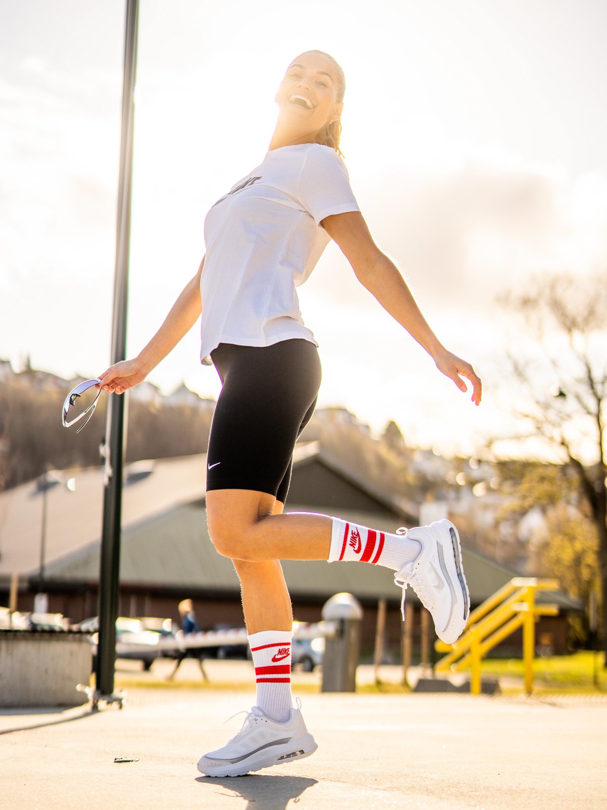 Nike Crew Essential Stripe Socks White/University Red/University Red