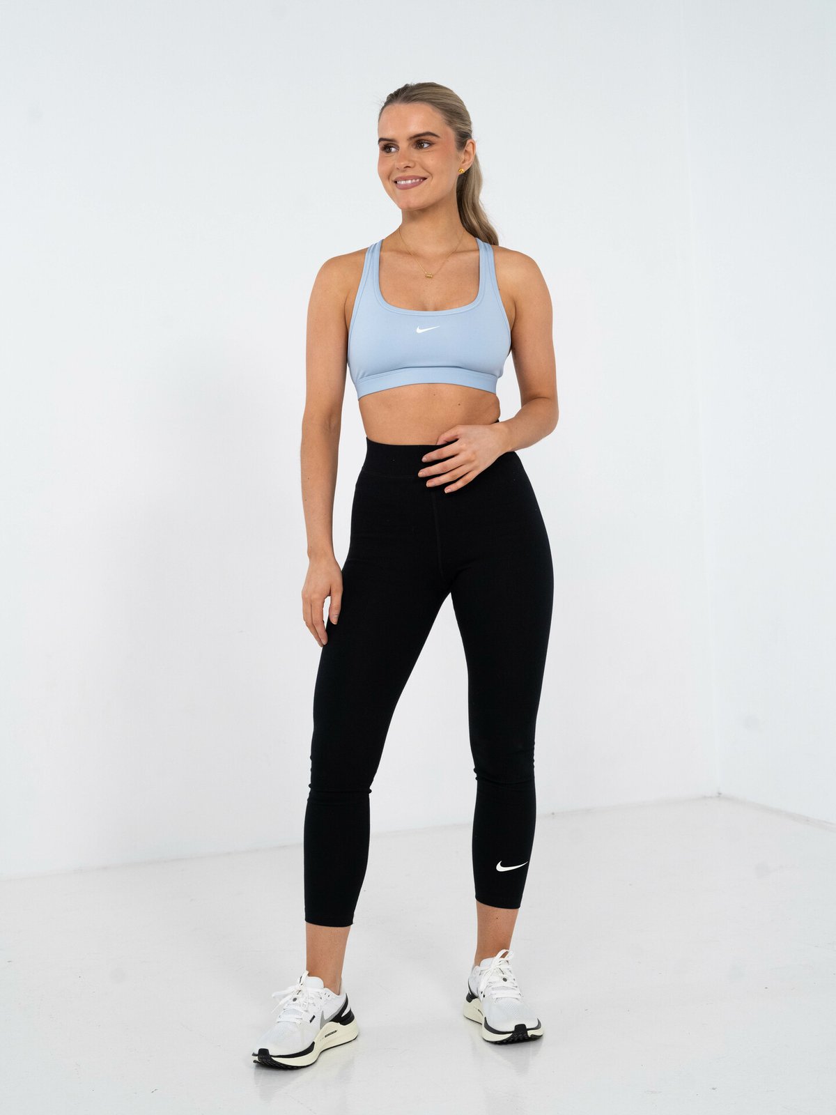 Nike Swoosh Light Support Non-Padded Sports Bra Armory Blue / White