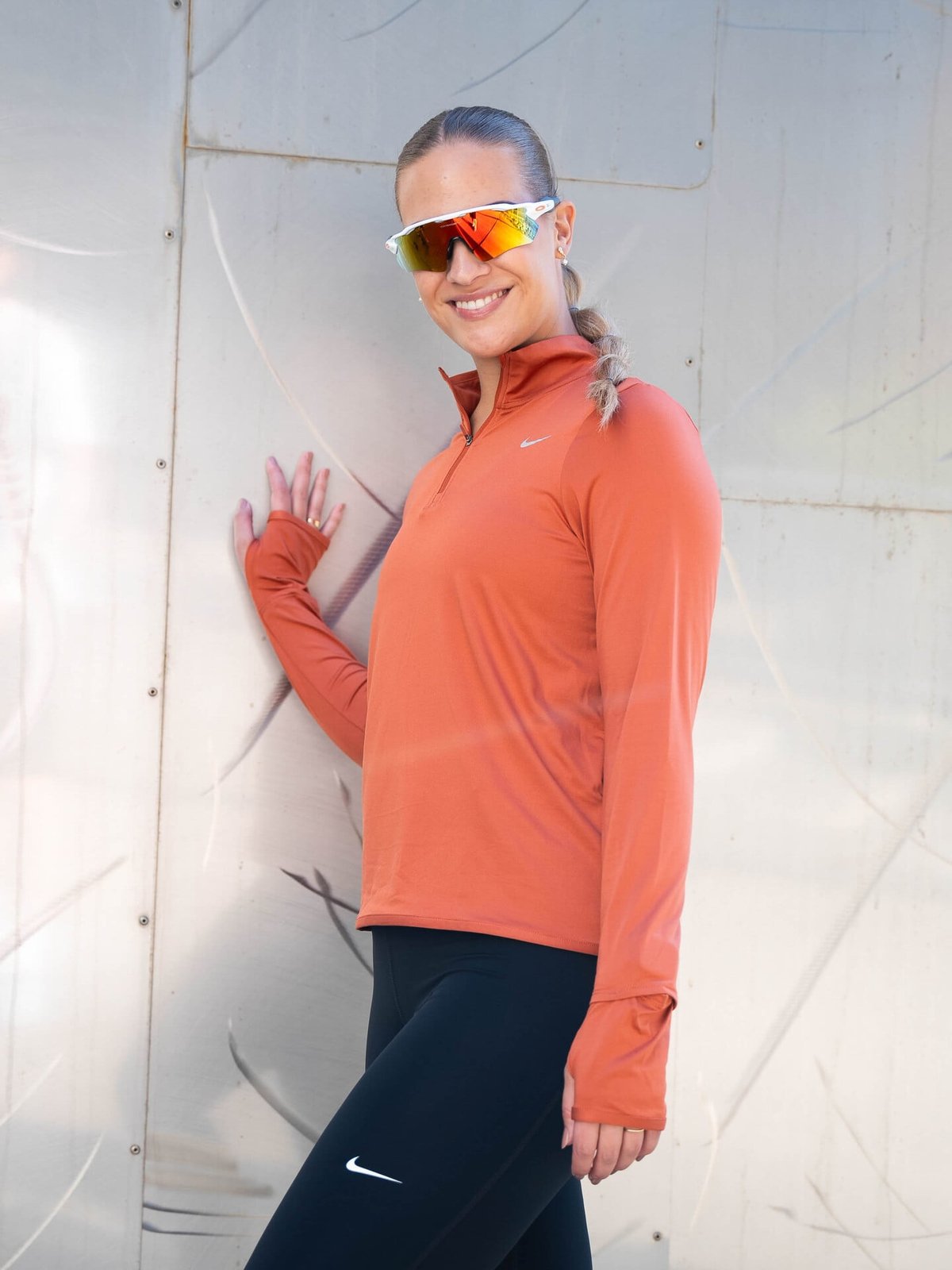 Nike Swift Element Dri-Fit UV Half-Zip Burnt Sunrise / Reflective Silver
