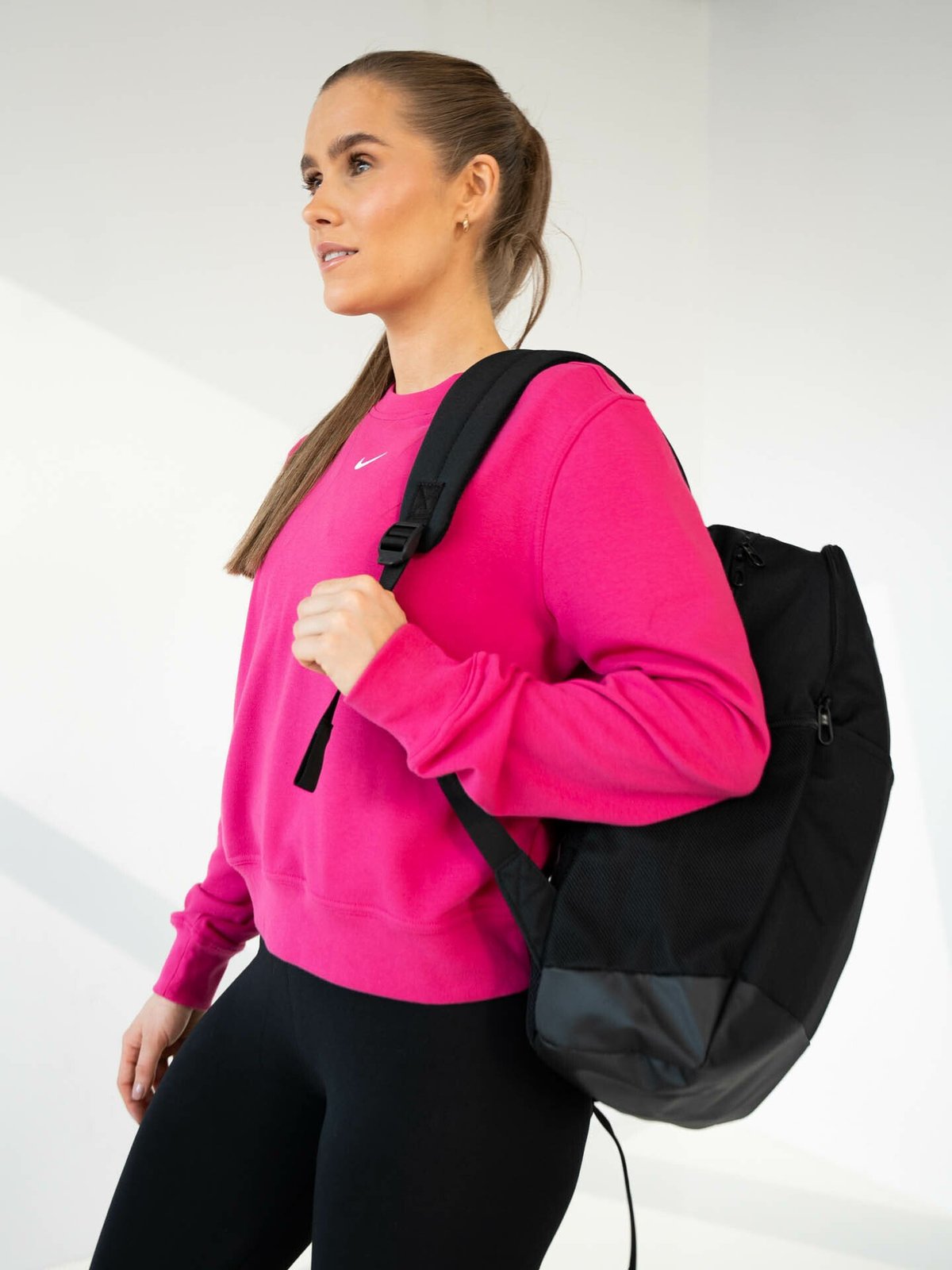 Nike One Dri-Fit Crew LBR Fireberry/White