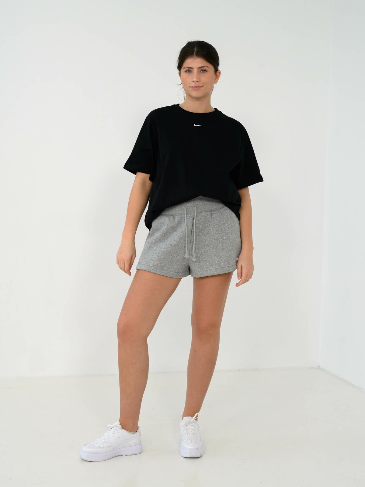 Nike Pheonix Fleece High-Rise Shorts Grey Heather