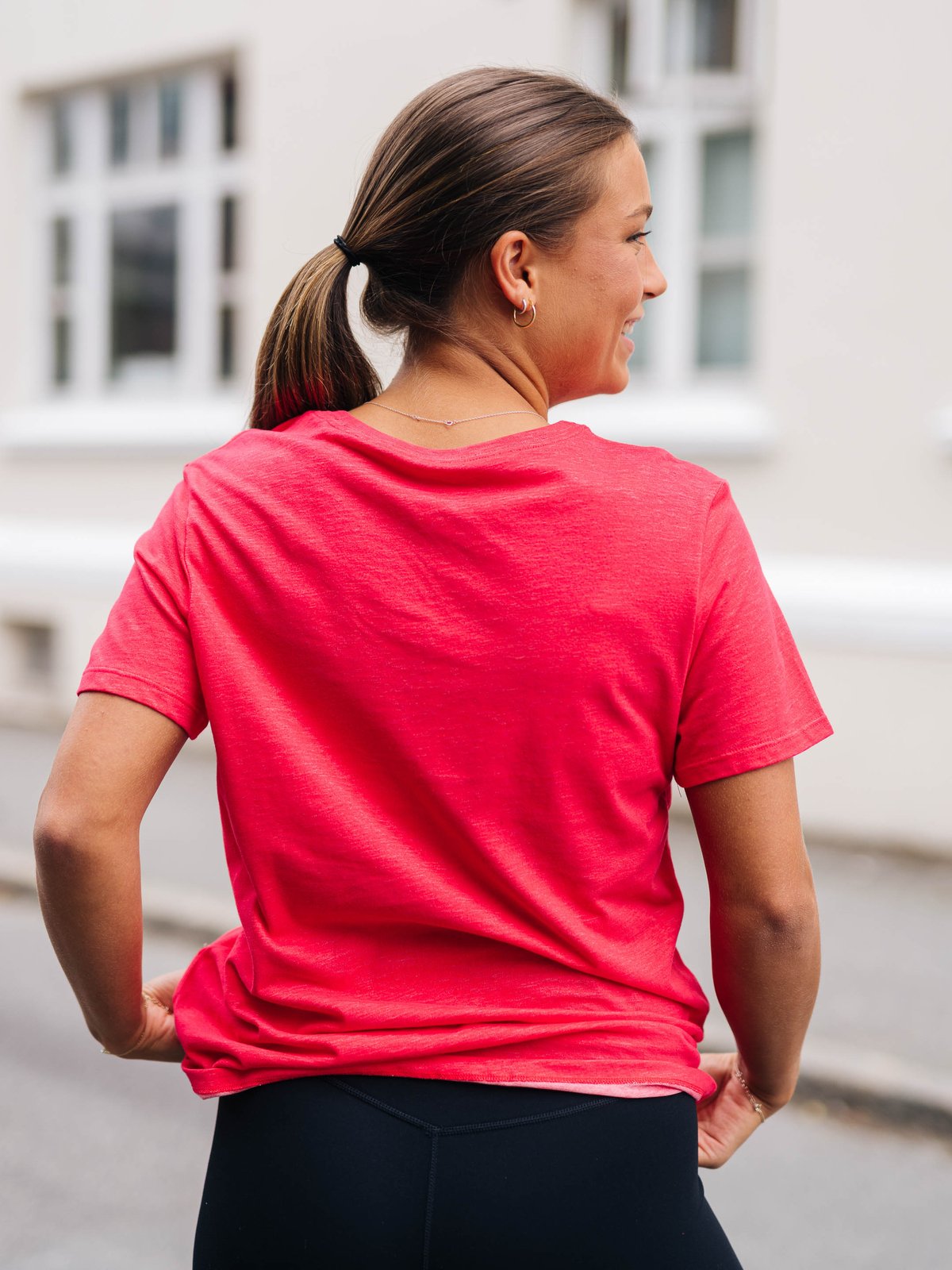 Nike Dri-Fit Swoosh Tee Light fusion red / White
