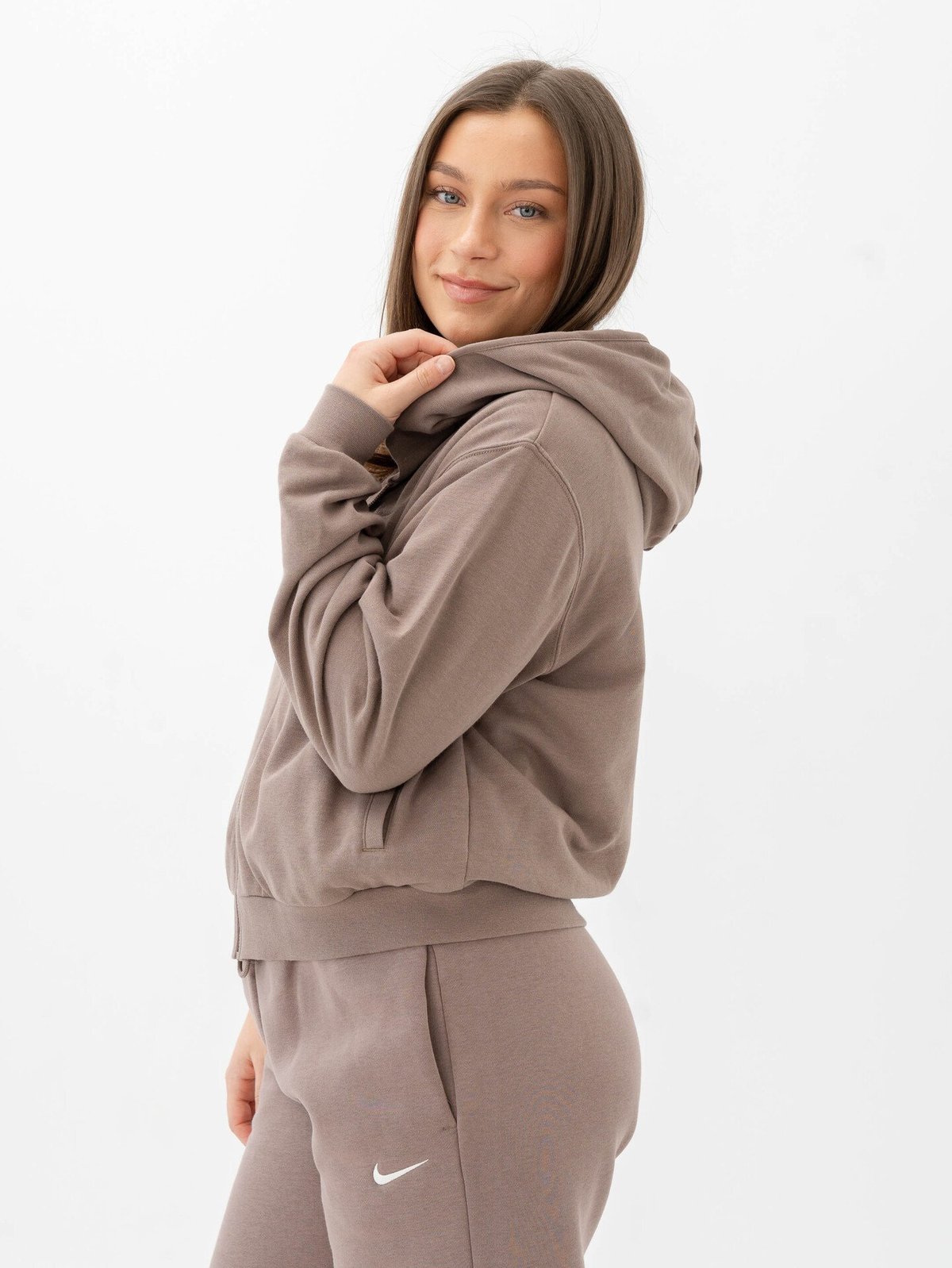 Nike Chill FT Full-Zip Hoodie Mink Brown