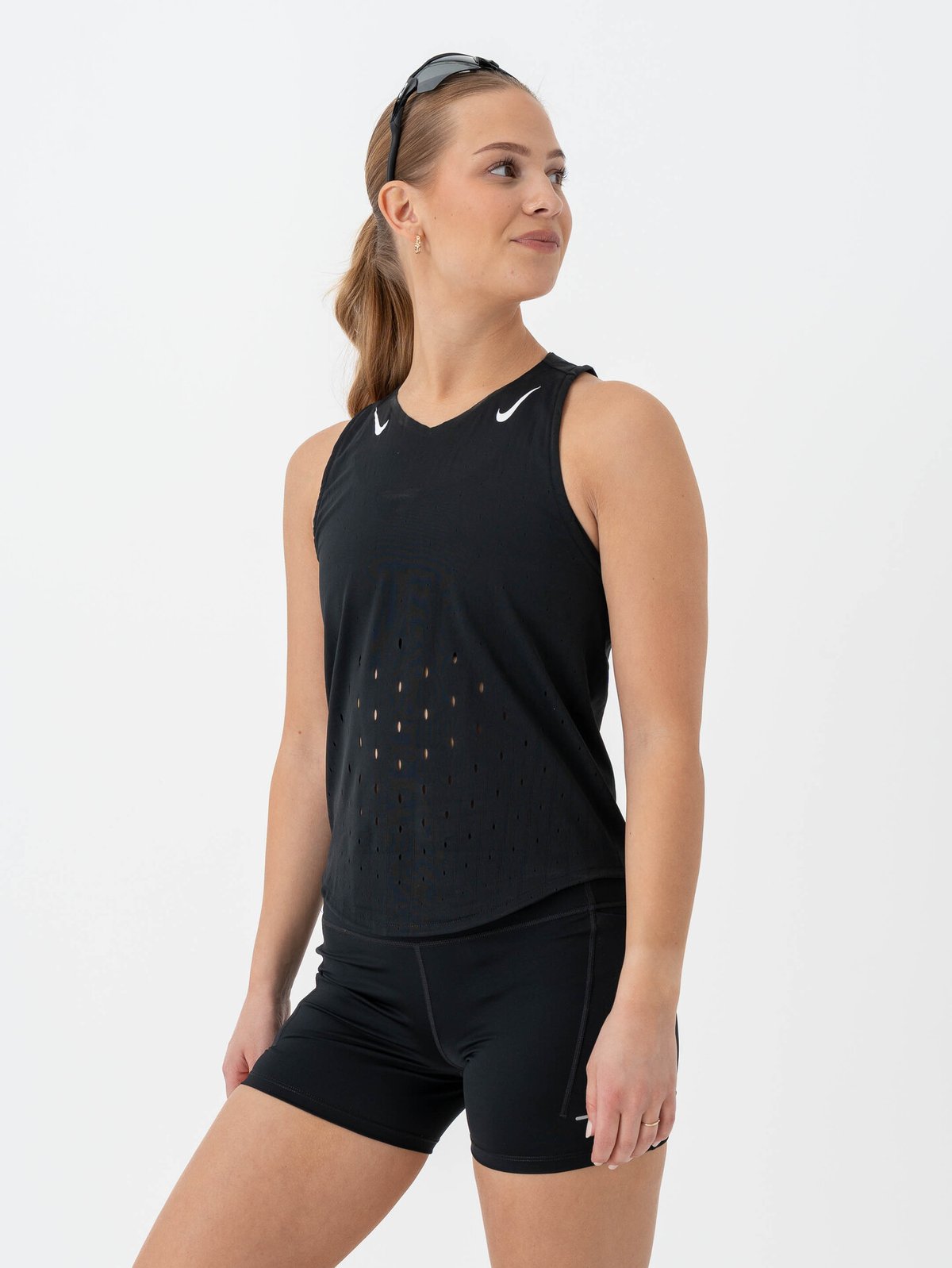 Nike AeroSwift Dri-Fit ADV Running Singlet Black / White