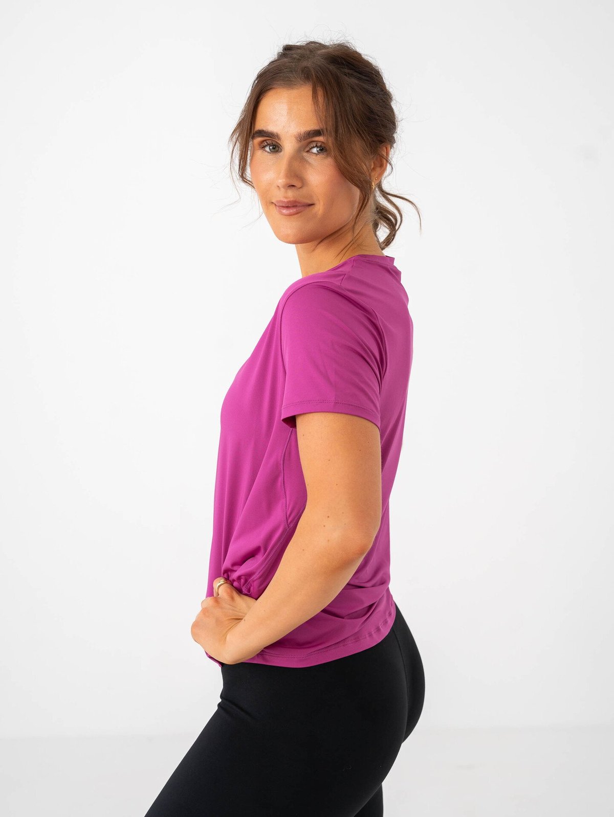 Nike One Classic Dri-Fit Short Sleeve Top Hot Fuchsia / Black