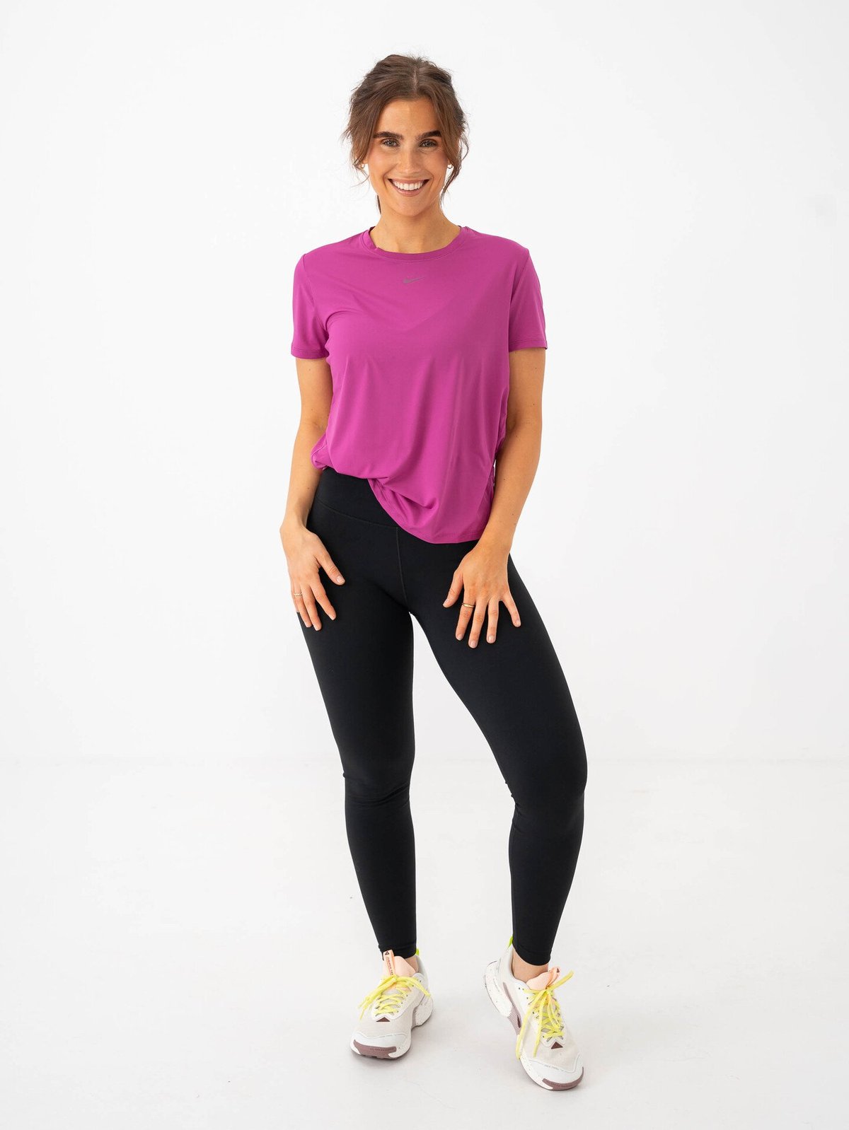 Nike One Classic Dri-Fit Short Sleeve Top Hot Fuchsia / Black