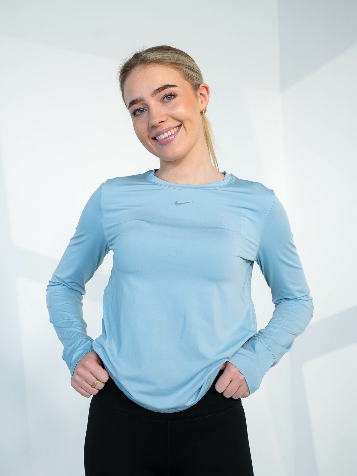 Nike One Classic Dri-Fit Long Sleeve Light Armory Blue / Black