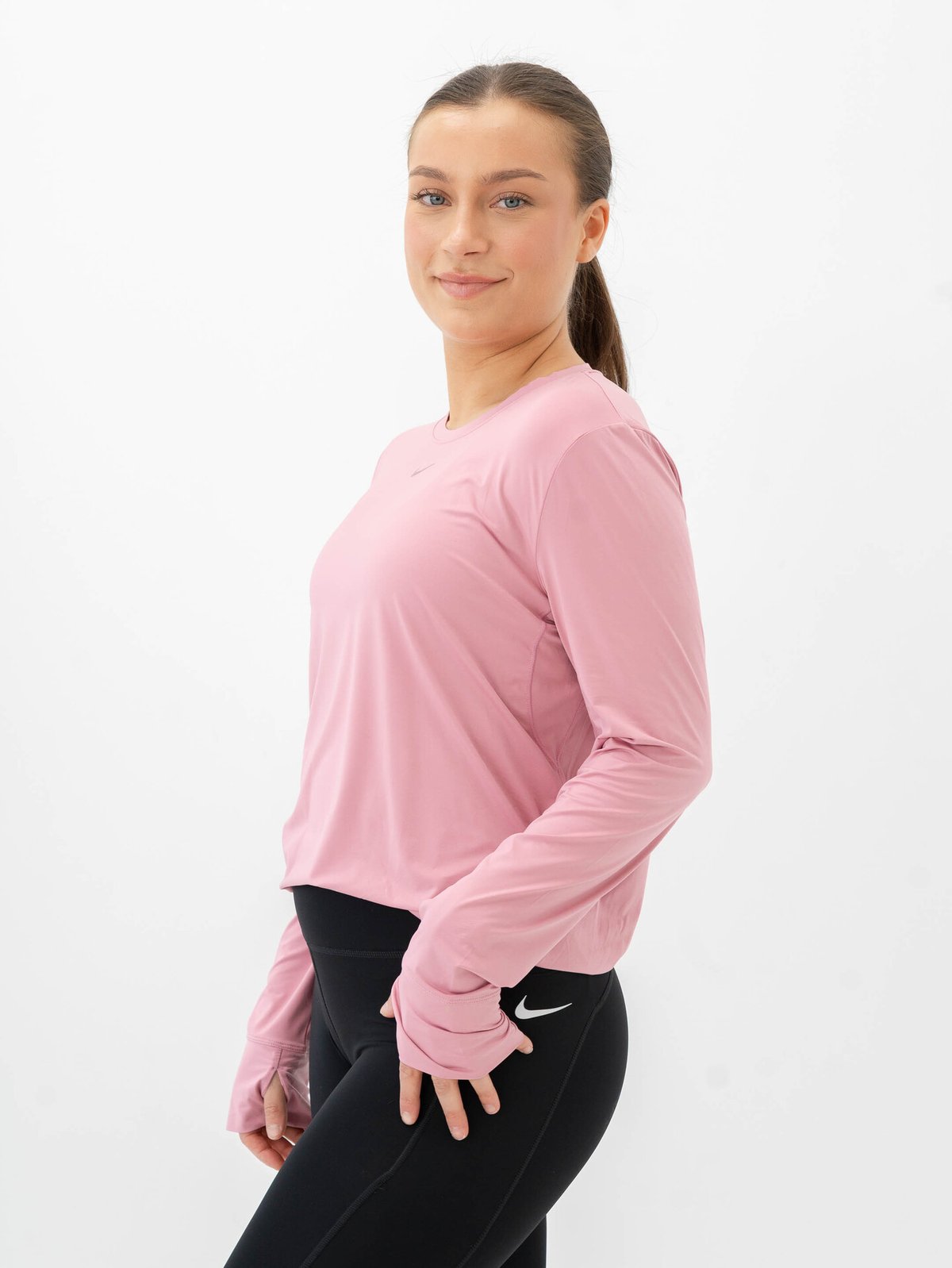 Nike One Classic Dri-Fit Long Sleeve Elemental Pink / Black