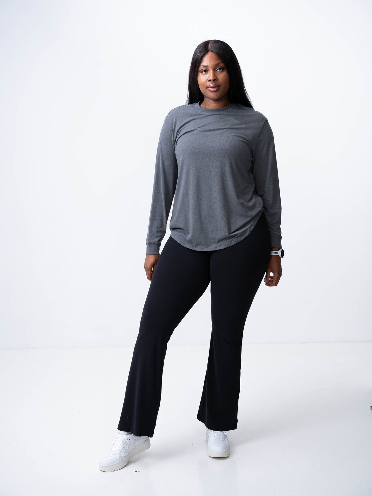 Nike One Relaxed Dri-Fit Long Sleeve Iron Grey / Black