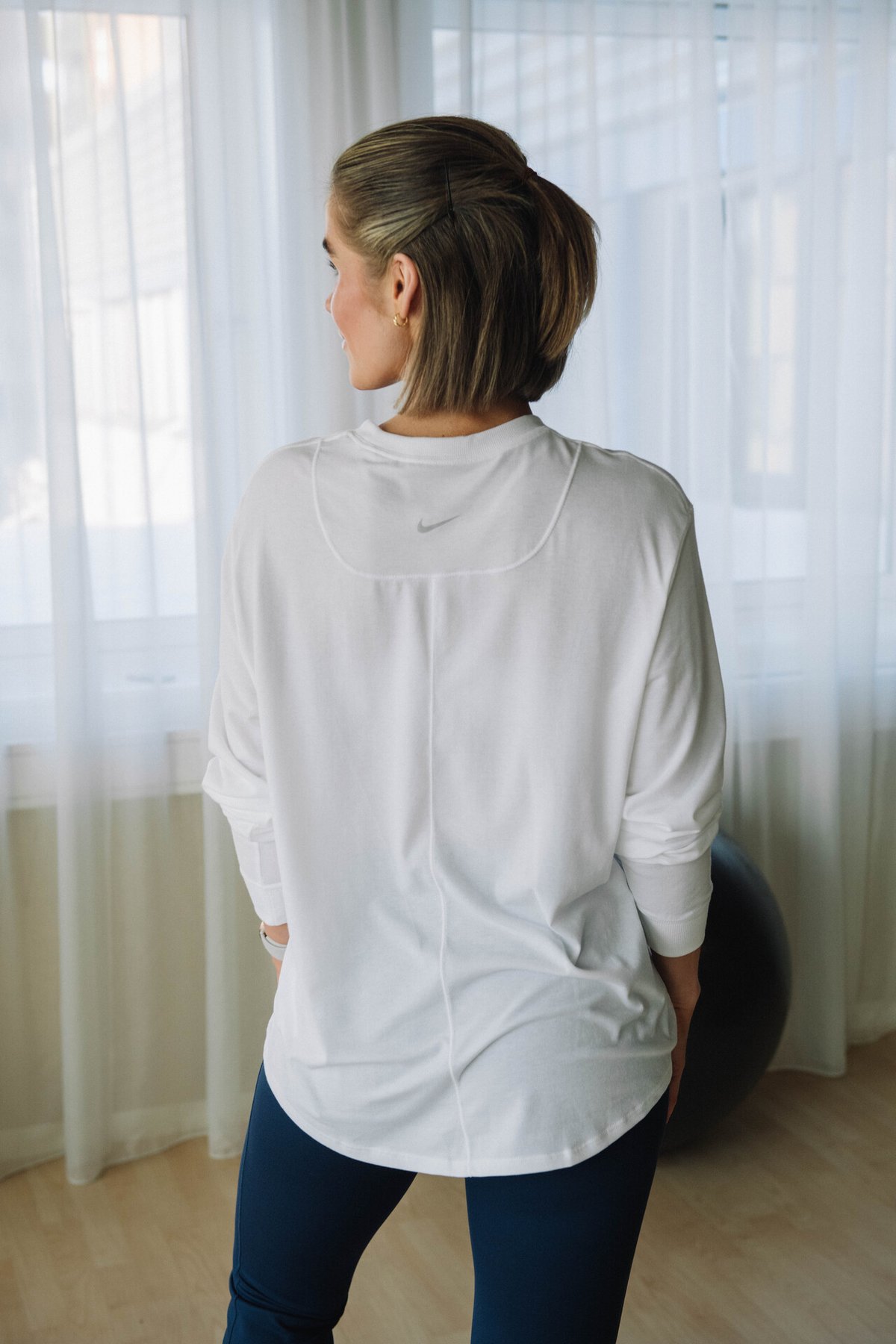 Nike One Relaxed Dri-Fit Long Sleeve White