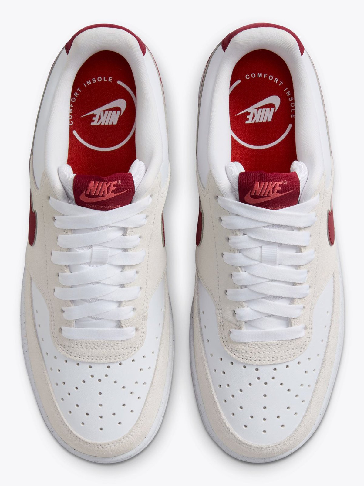Nike Court Vision Low Hvit/Adobe/Dragon Red/Team Red
