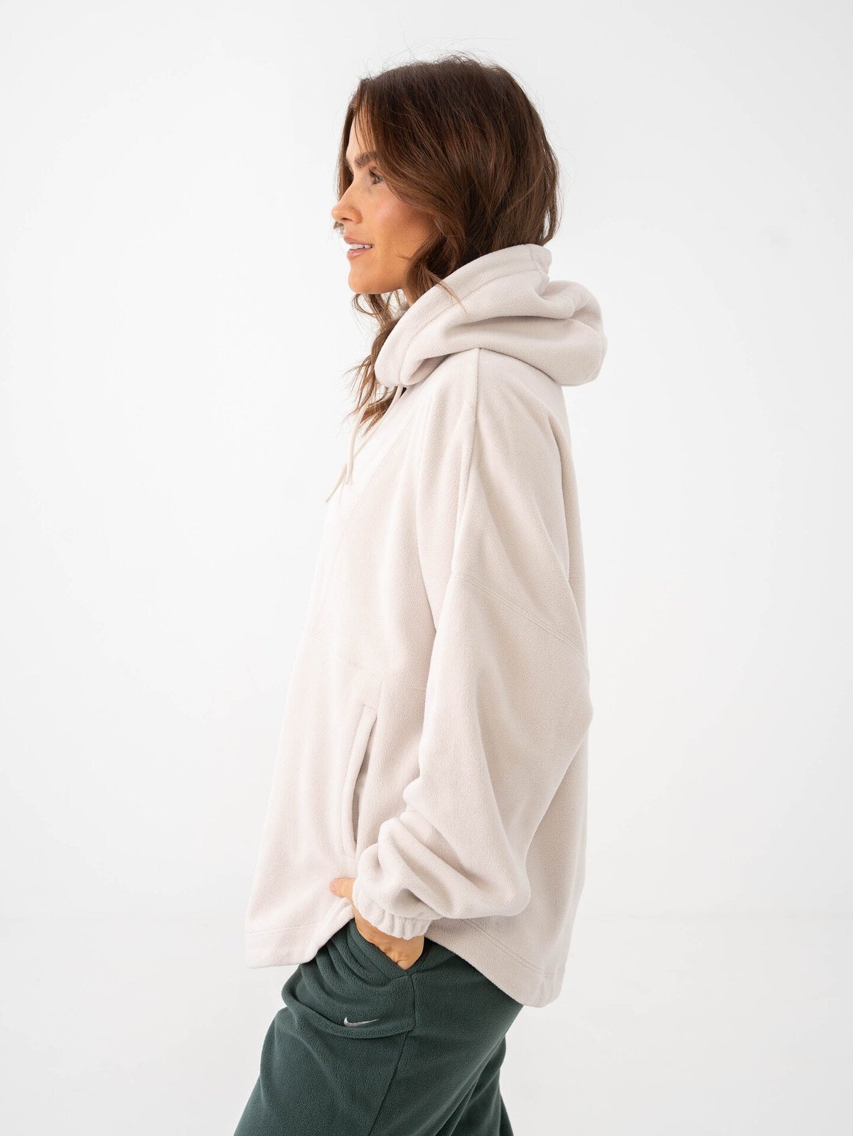 Nike One Therma-Fit Polar Pullover Hoodie Light Orewood Brown / White