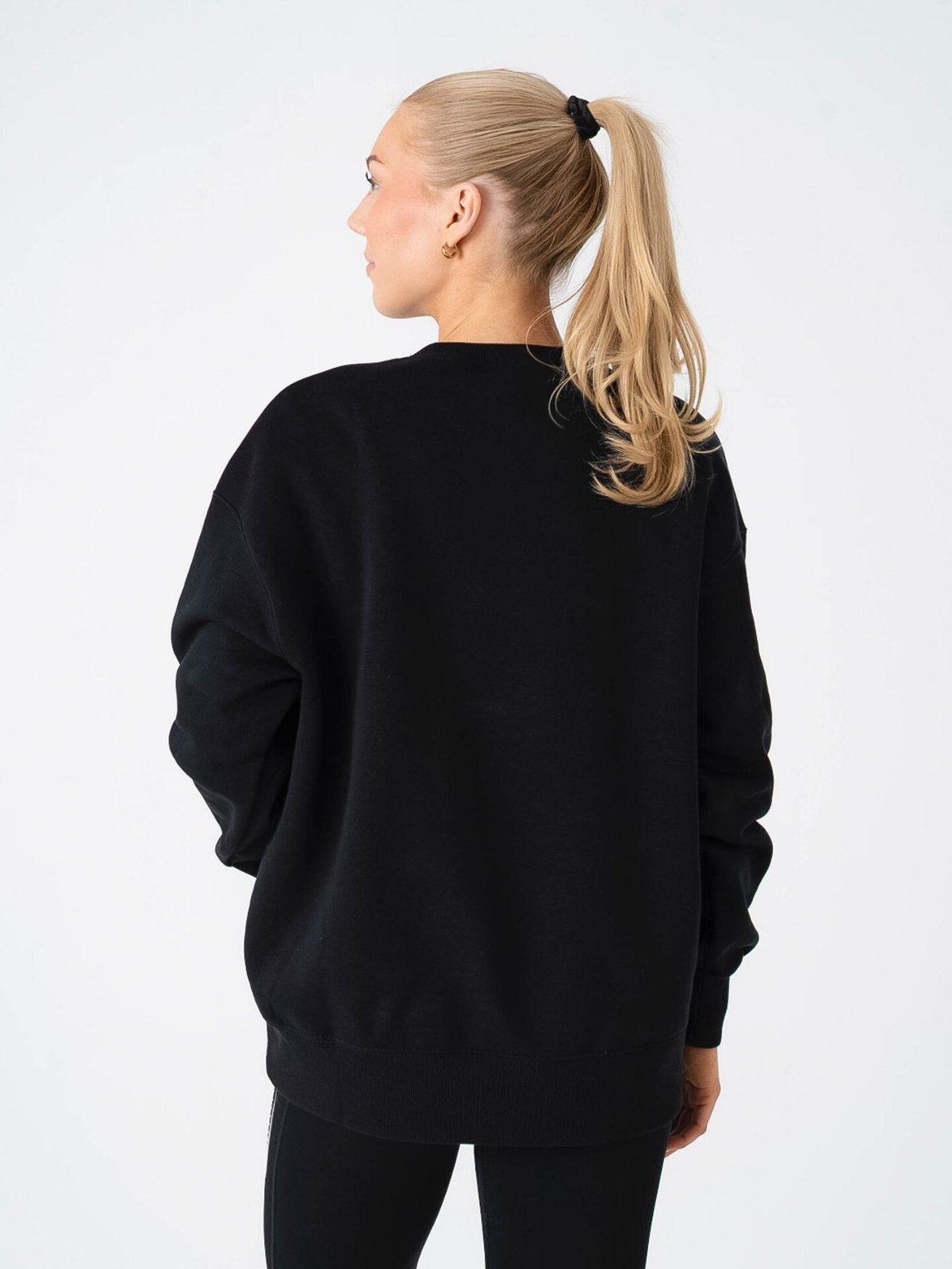 Nike Pheonix Fleece Oversized Crew-Neck Sweatshirt Black / White