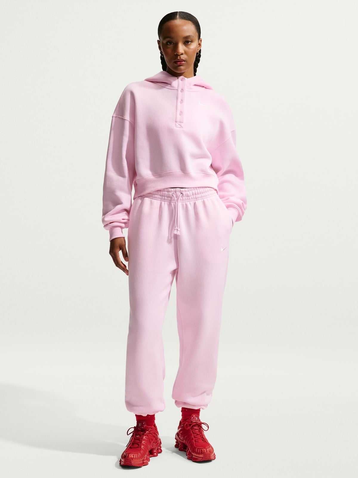 Nike Pheonix Fleece High-Rise Oversized Pant 2 Rosa