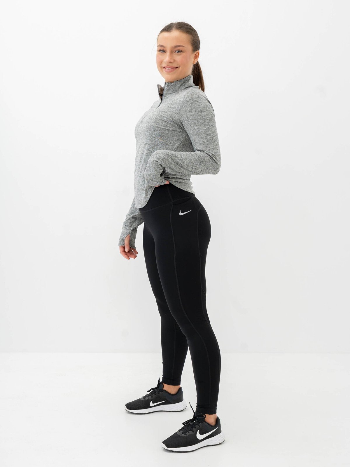 Nike Swift Dri-Fit UV Half-Zip Top Smoke Grey / Heather