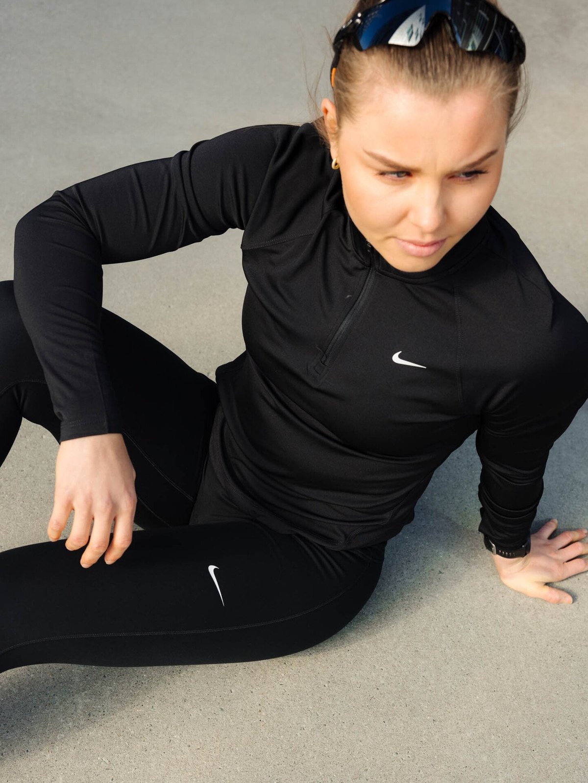 Nike Tempo Dri-Fit Half-Zip Running Top Black / Reflective Silver