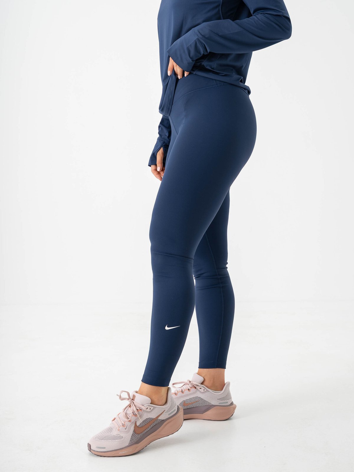 Nike One Dri-Fit High-Rise Tights Midnight Navy / White