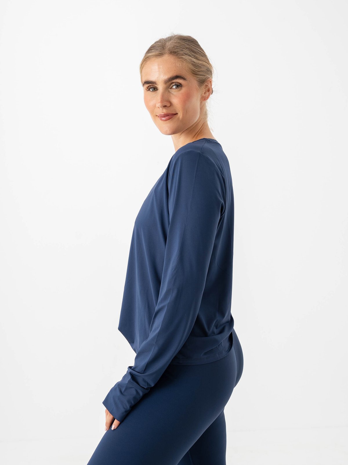 Nike One Classic Dri-Fit Long Sleeve Midnight Navy / White