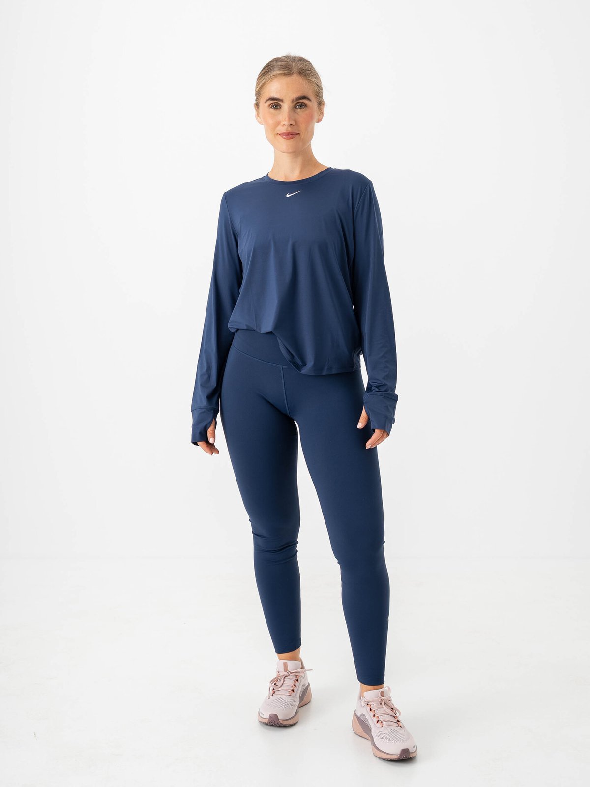 Nike One Classic Dri-Fit Long Sleeve Midnight Navy / White