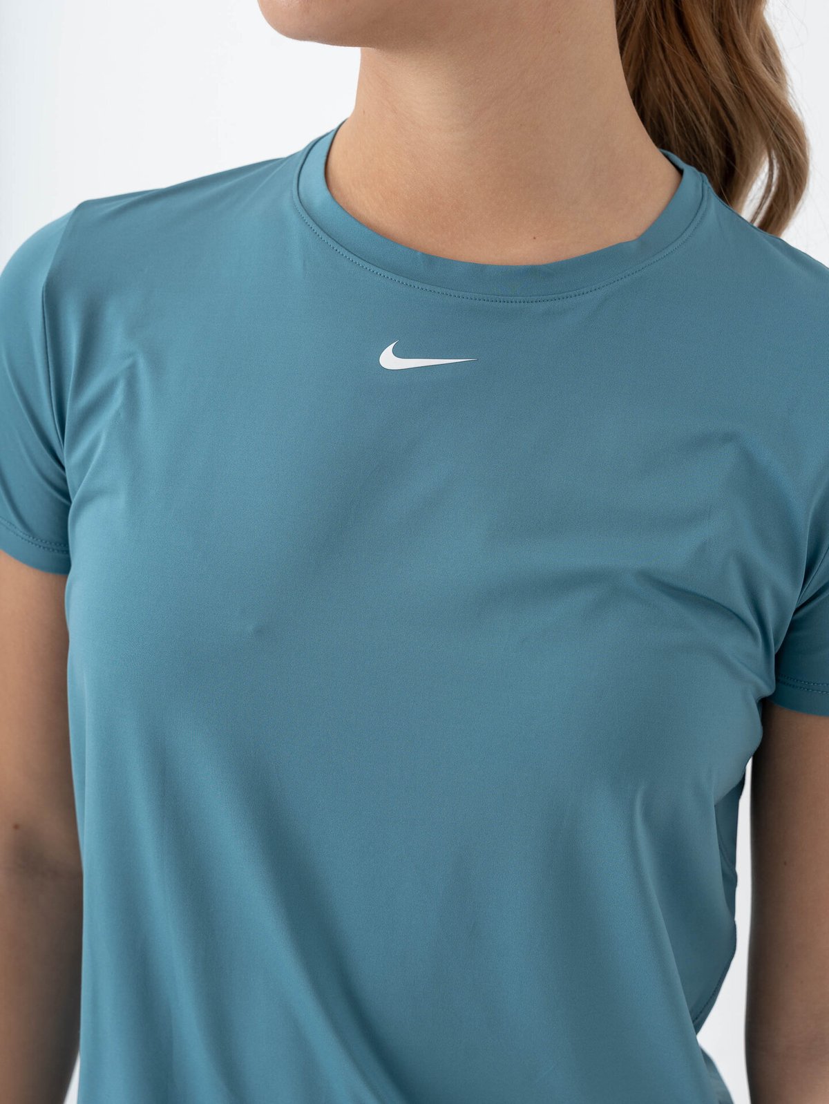 Nike One Classic Dri-Fit Short Sleeve Top Smokey Blue / White