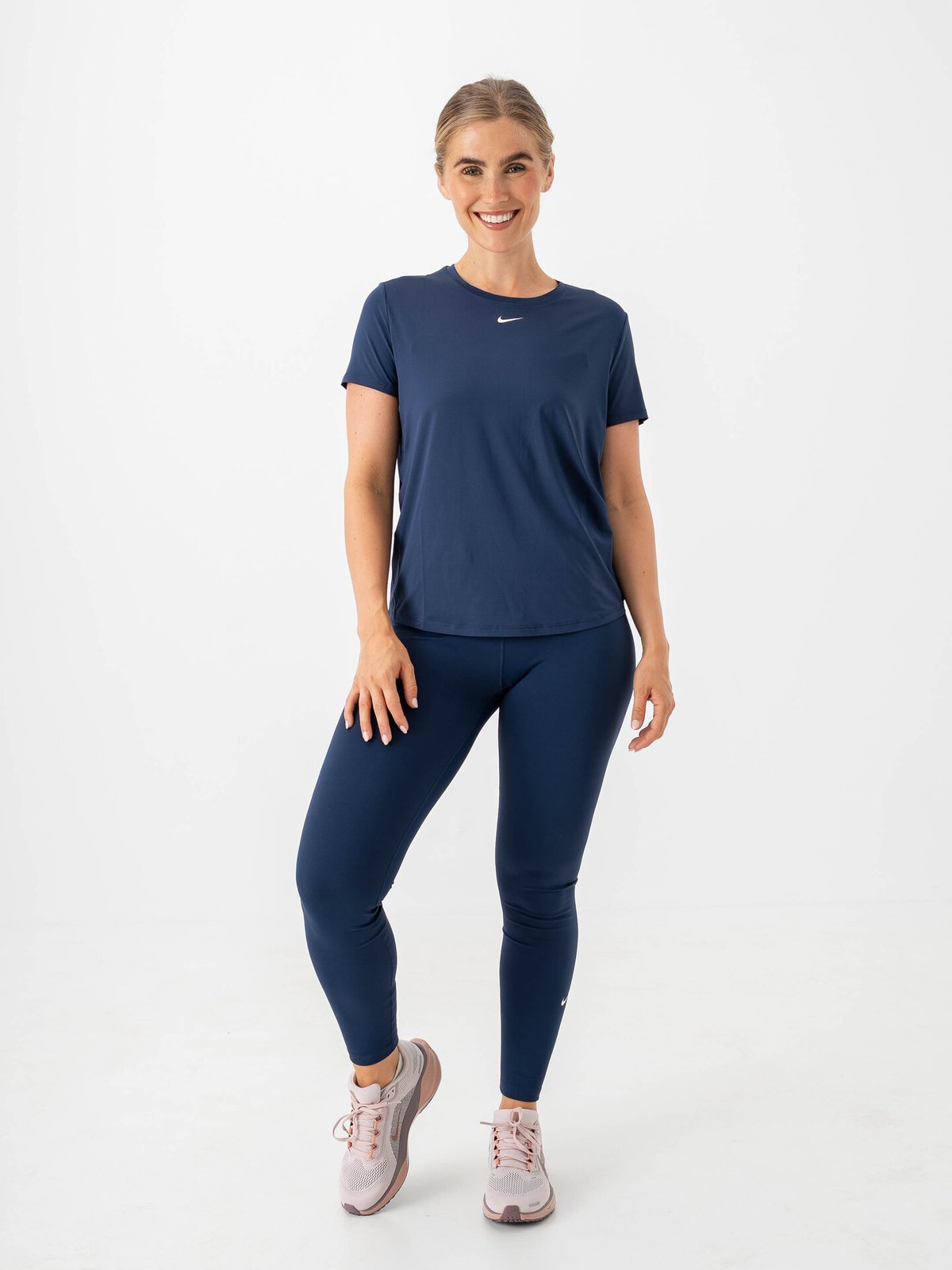 Nike One Classic Dri-Fit Short Sleeve Top MIDNIGHT NAVY/WHITE