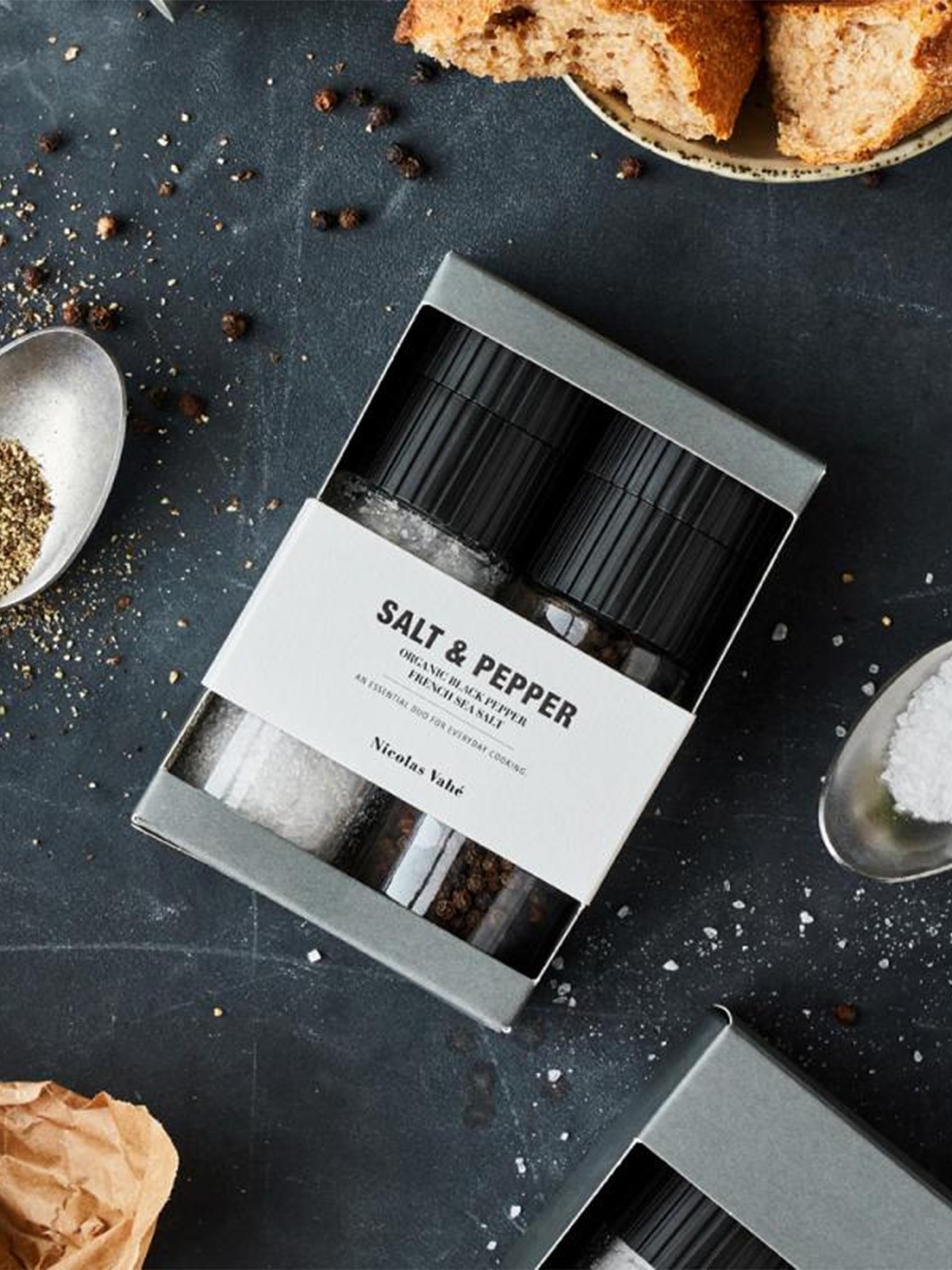 Nicolas Vahé Gift box, French sea salt & pepper, black, 60 g|120 g Flerfarget
