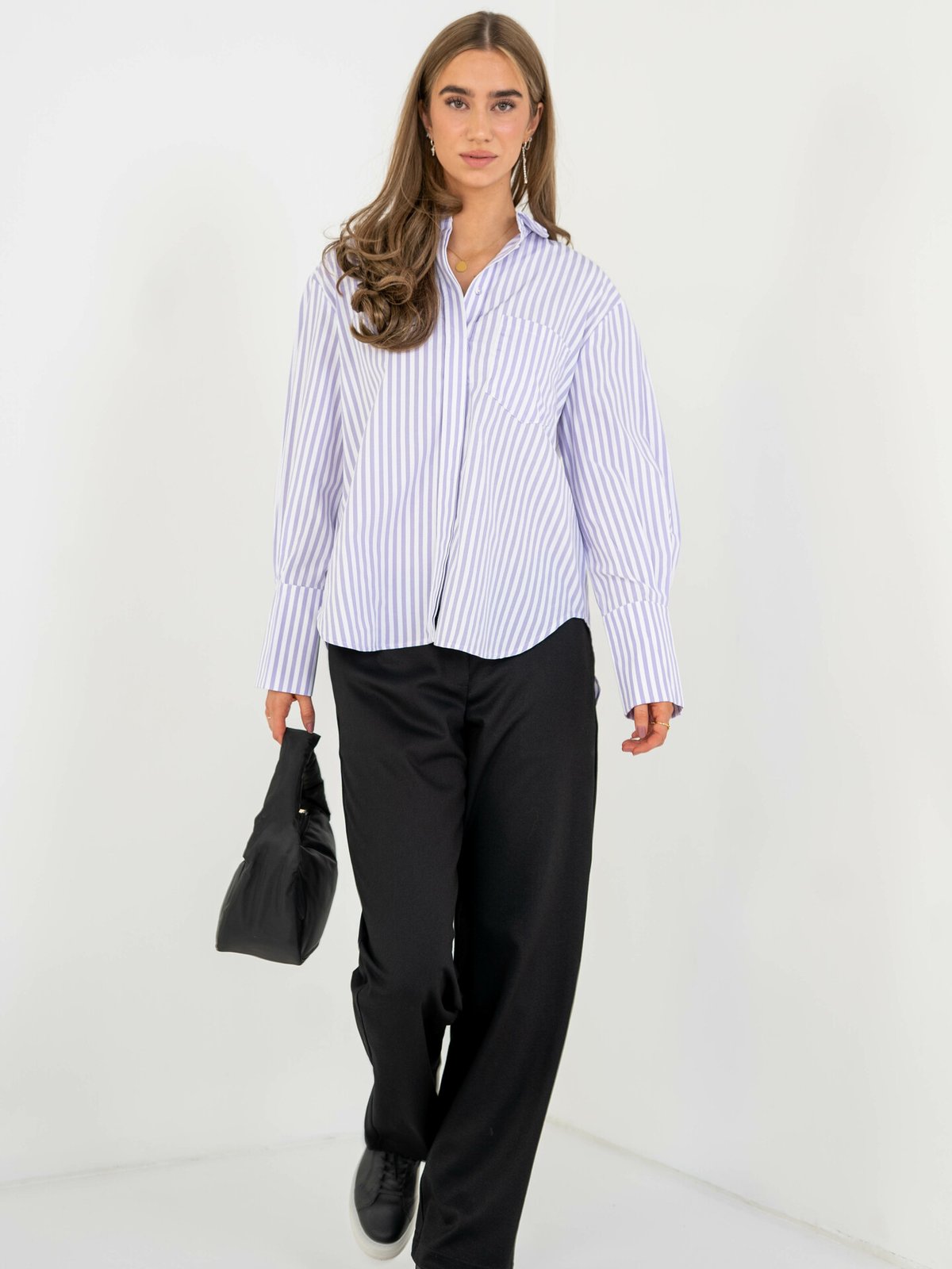 NORR Helen Shirt Lilac Stripe