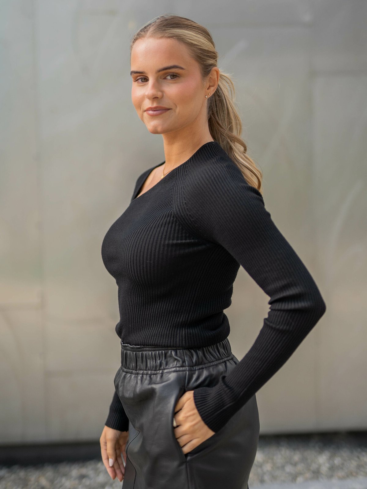 NORR Sherry Knit Top Black