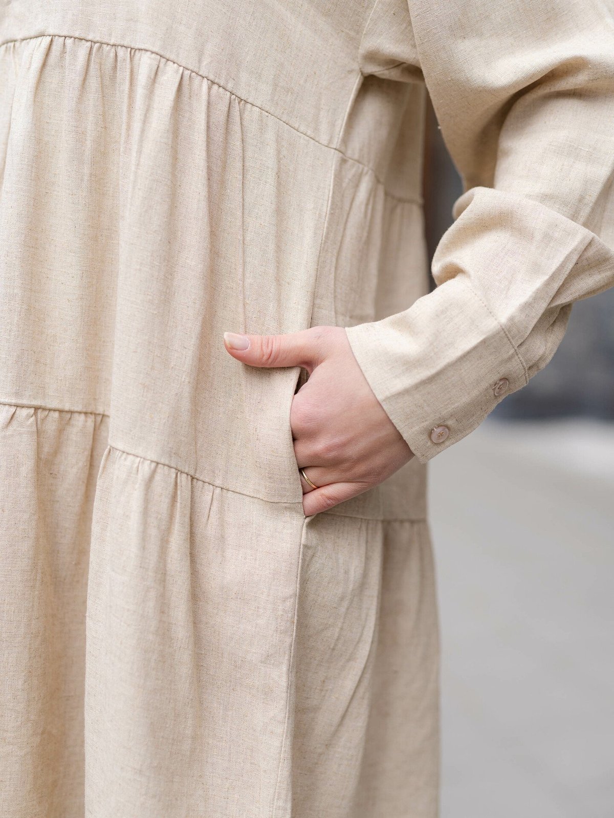 NORR Esma Bomba Short Dress Beige