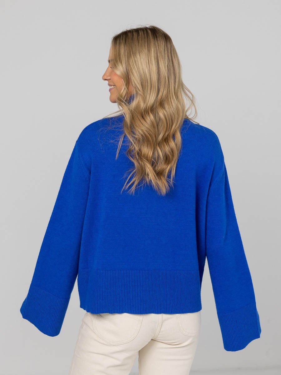 NORR Lindsay Wide Sleeve Knit top Blue