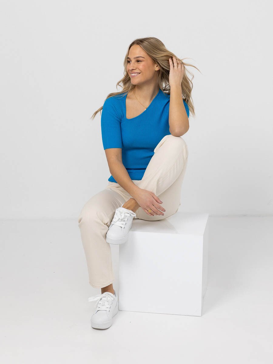 NORR Sherry Knit Tee Ibiza blue