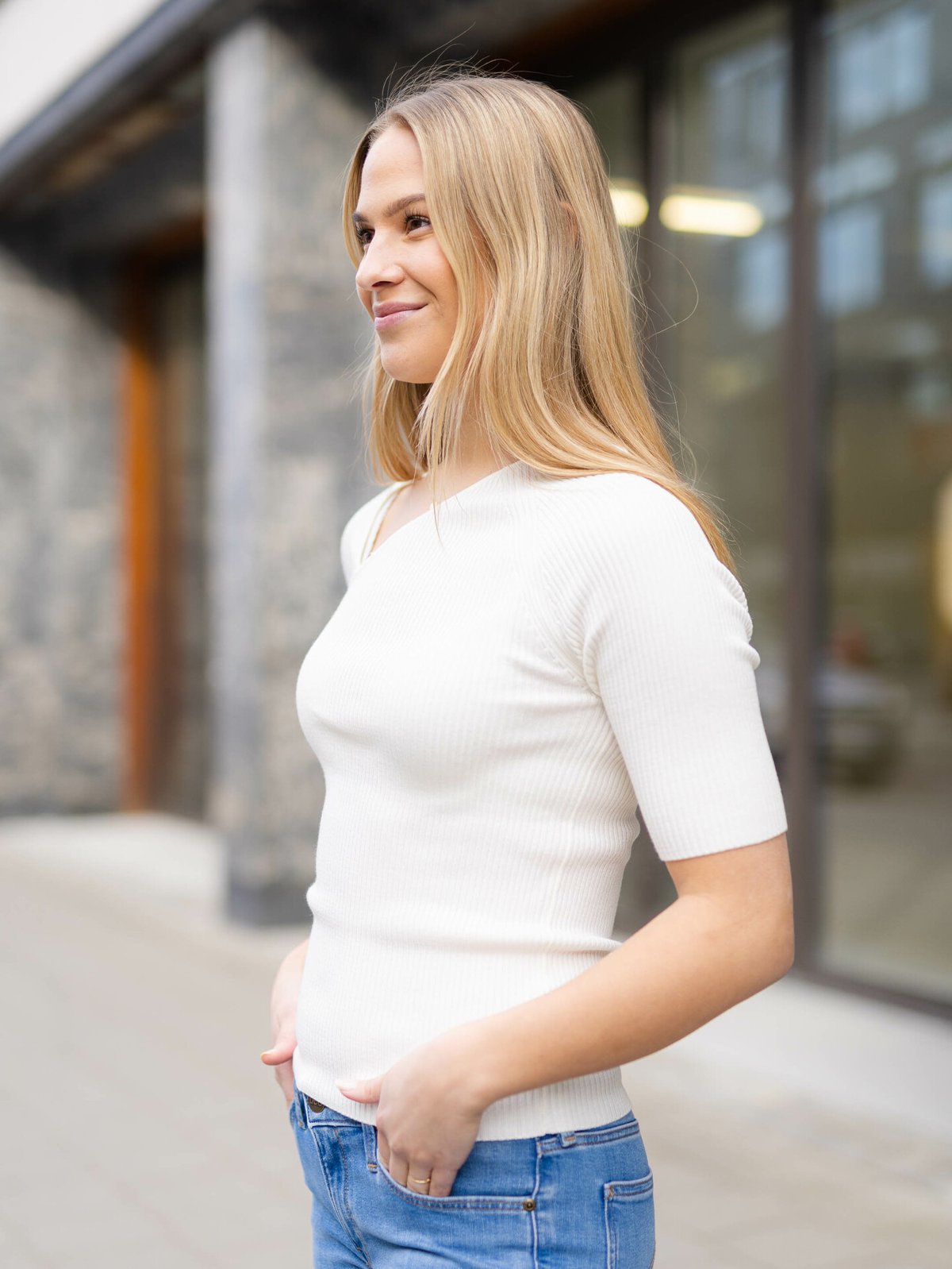 NORR Sherry Knit Tee Off-White
