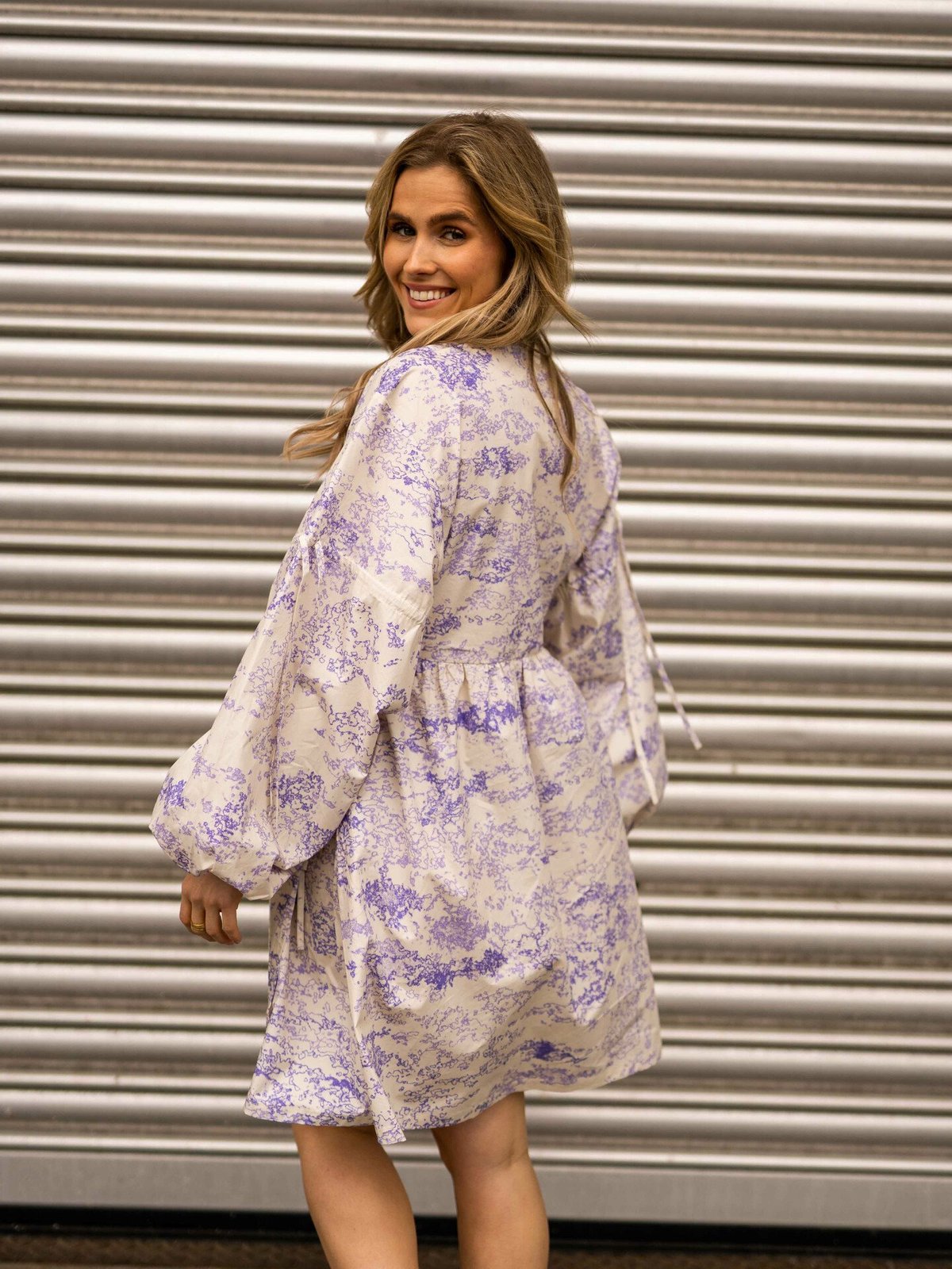 NORR Wishfull Wrap Dress Lavender Print