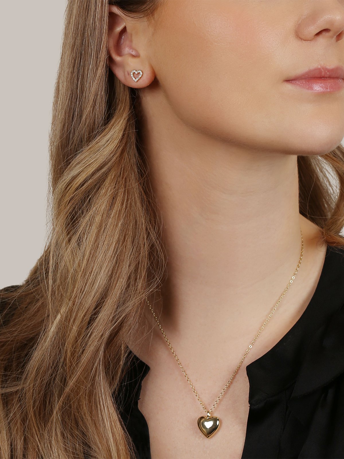 Snö Of Sweden Brooklyn Heart Pendant Neck 45Cm Gull