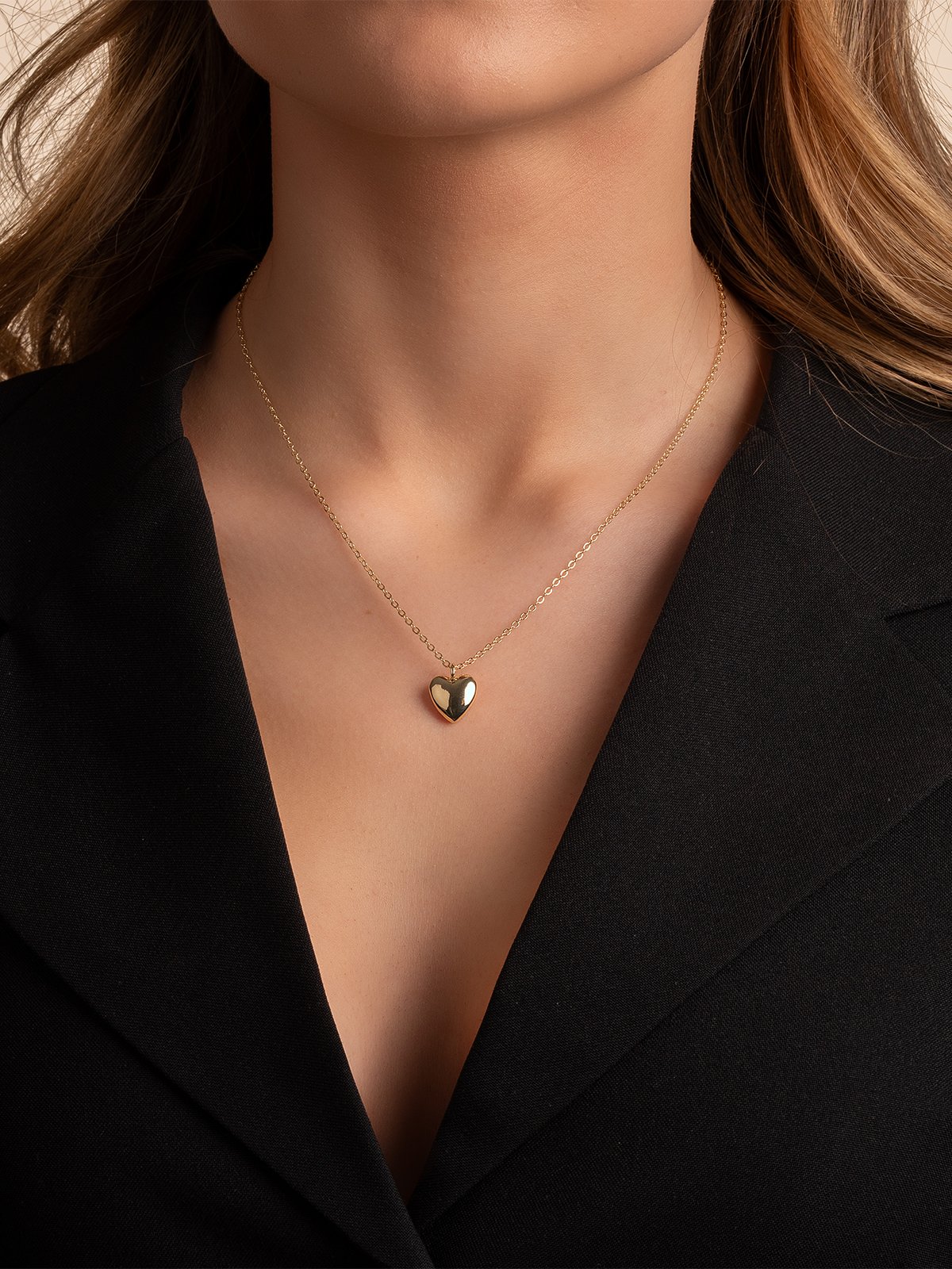 Snö Of Sweden Lovely Heart Pendant Neck 42cm Gold