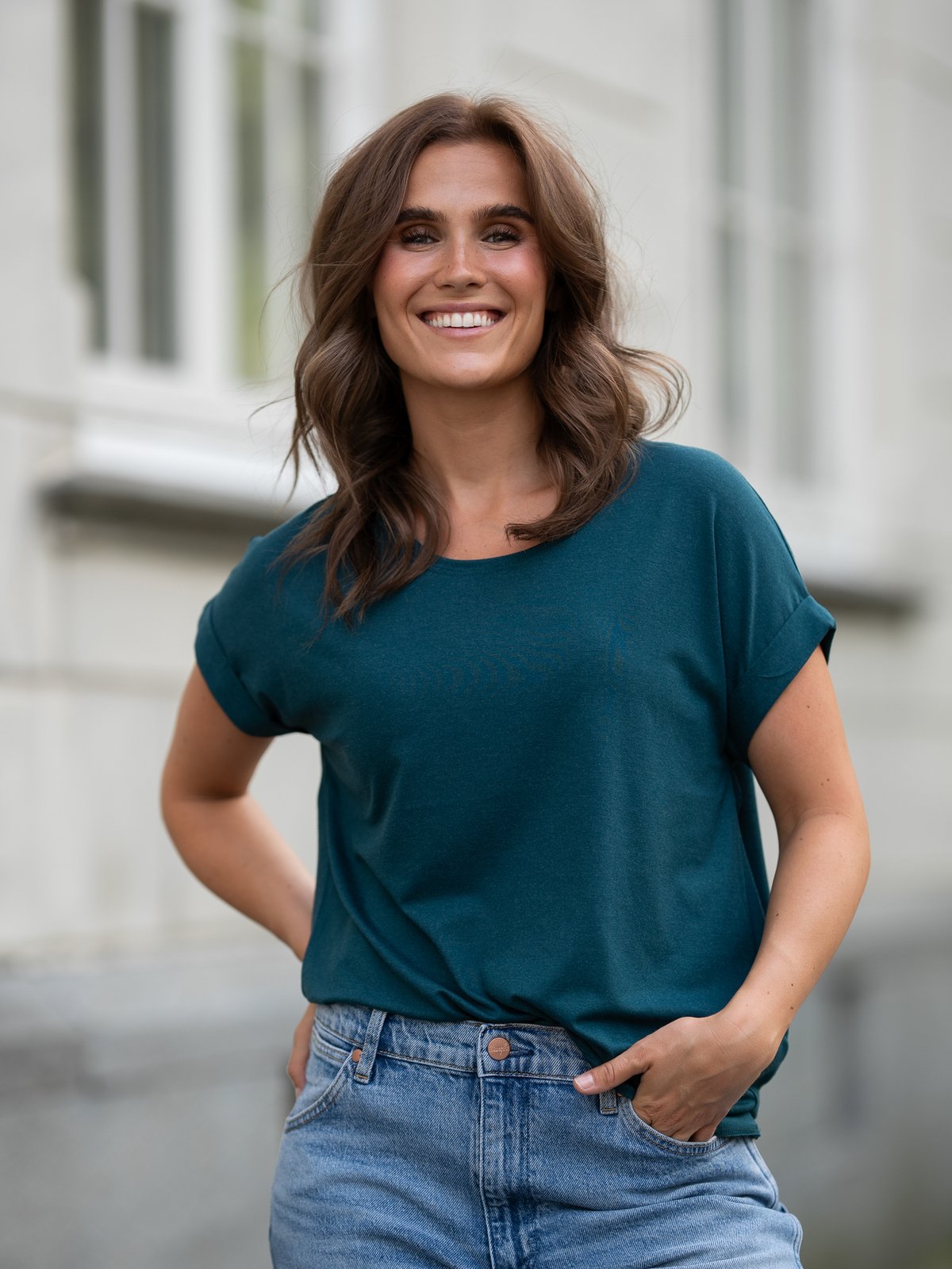 Only Moster Short Sleeve O-Neck Top Deep Teal