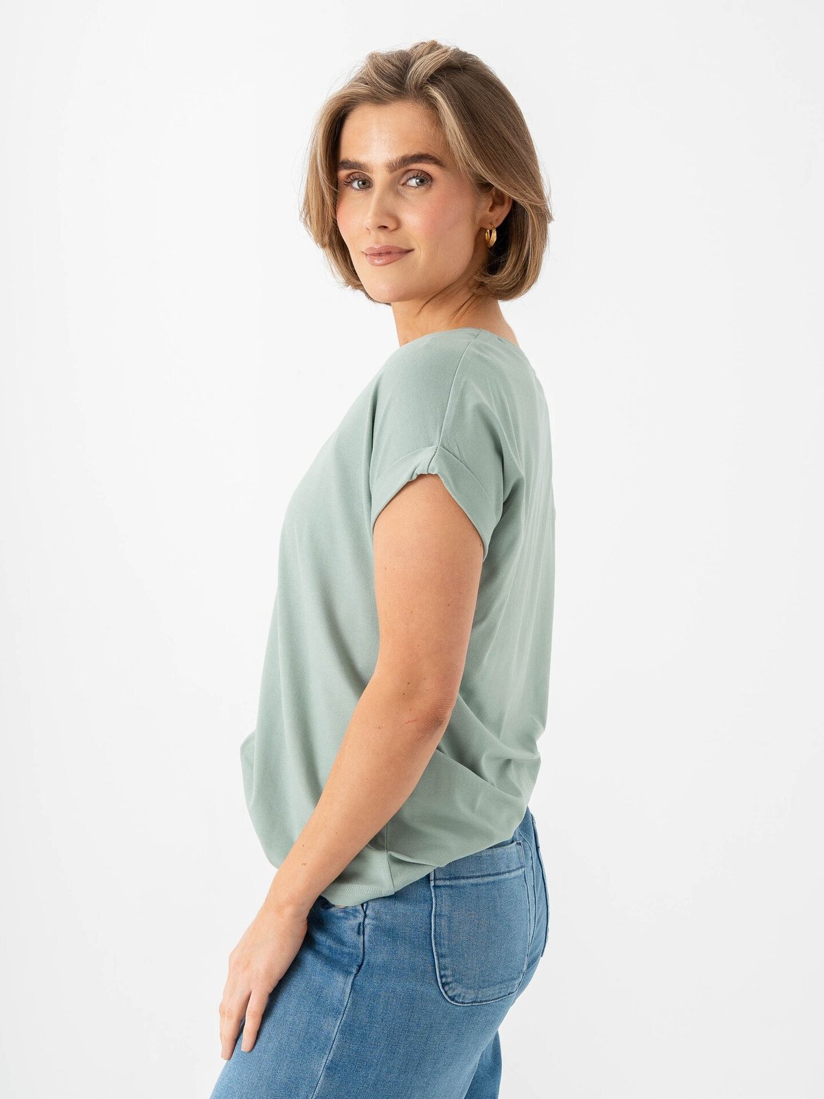 Only Moster Short Sleeve O-Neck Top Jadeite