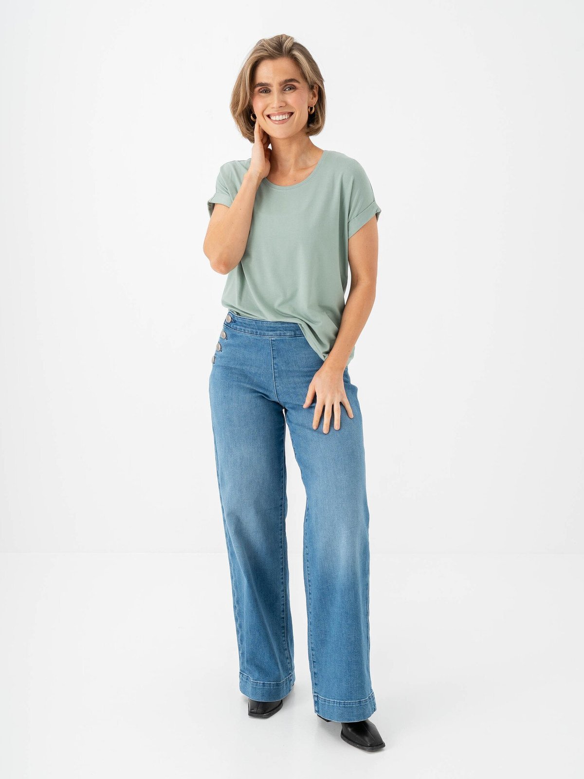 Only Moster Short Sleeve O-Neck Top Jadeite