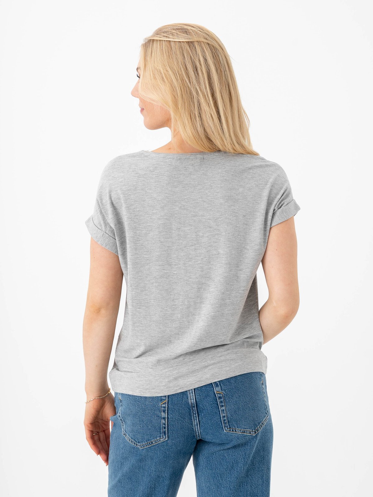 Only Moster Short Sleeve O-Neck Top Light Grey Melange