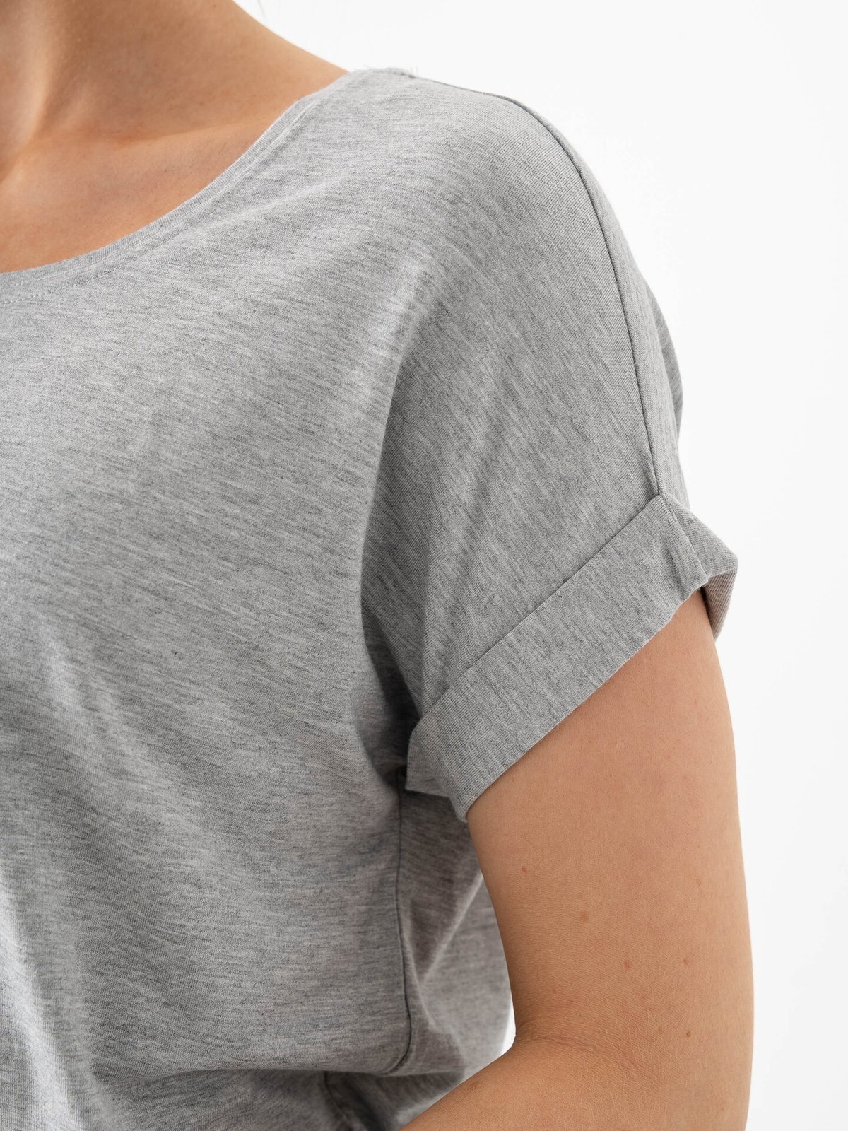 Only Moster Short Sleeve O-Neck Top Light Grey Melange