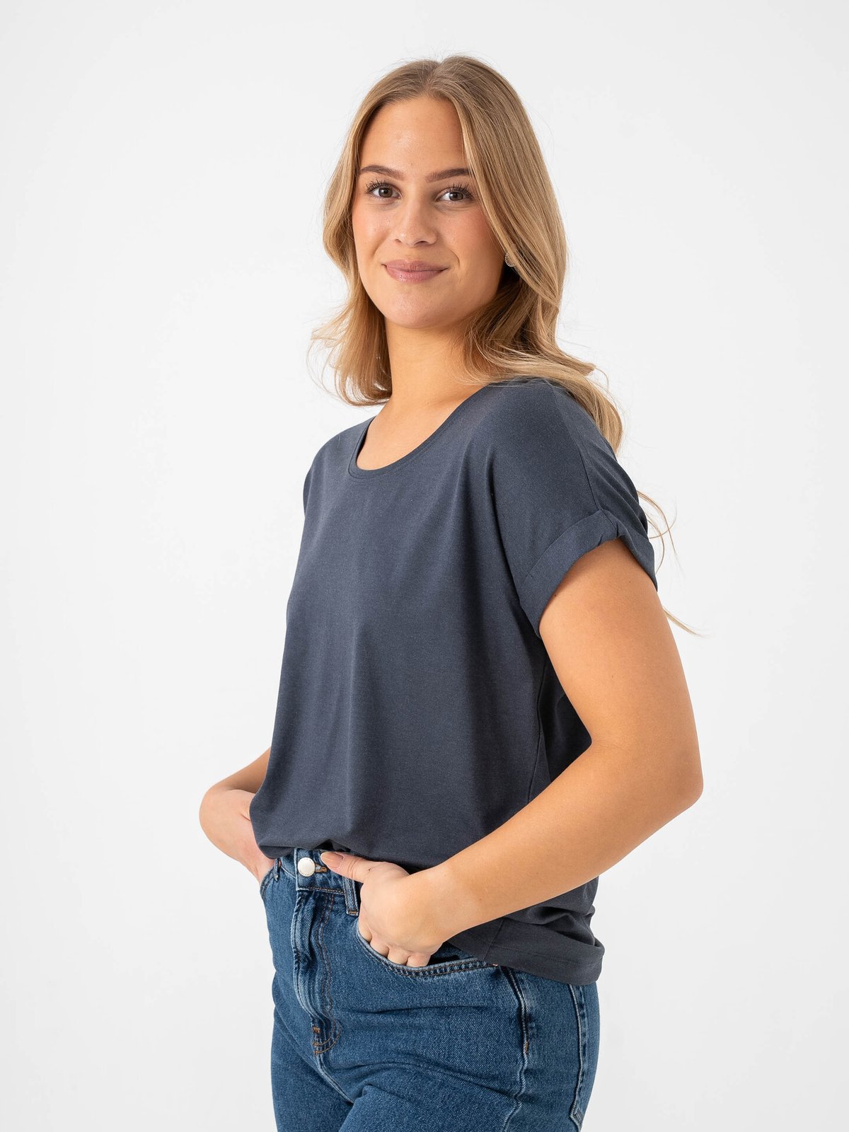 Only Moster Short Sleeve O-Neck Top Ombre Blue